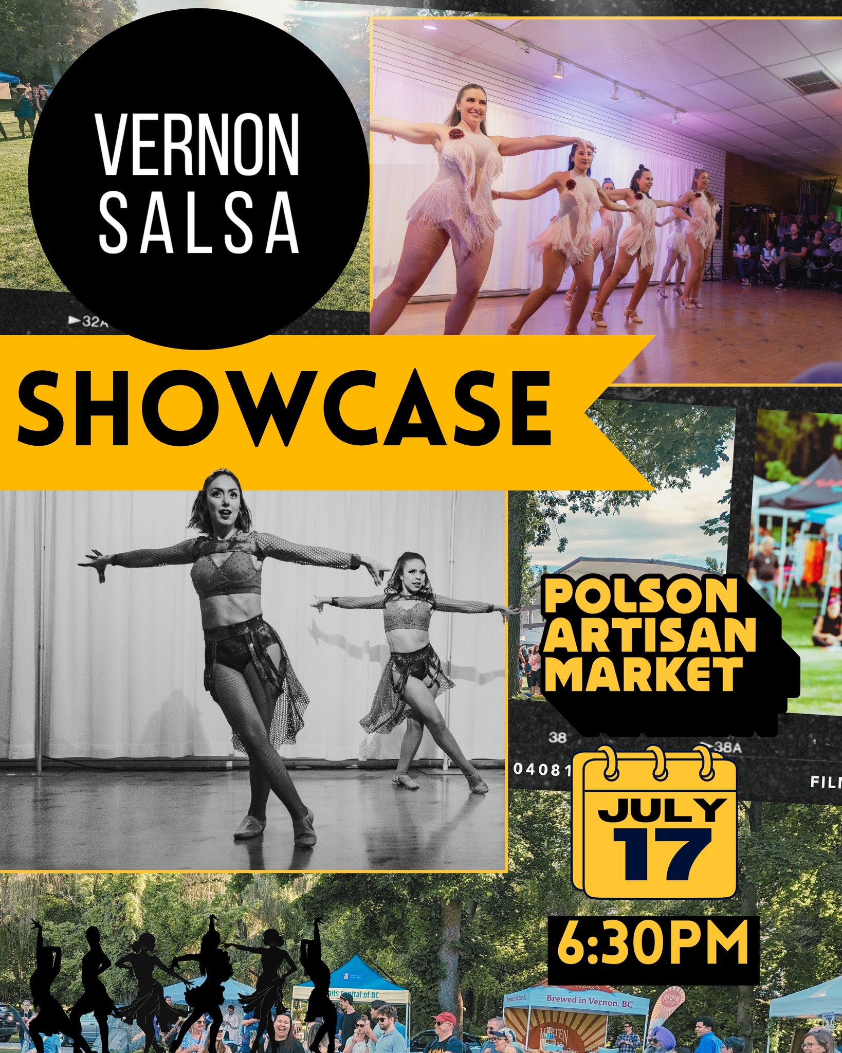 After bringing free community salsa lessons to the Polson Artisan Night Market twice last summer, Vernon Salsa is returning: this time with an exciting Salsa Showcase!
.
Come cheer on this incredibly talented troupe as they hit the Polson Park bandshell with their dazzling moves and infectious energy, then stick around and join in! You might just discover your new favourite dance!
.
6:30pm - Salsa Showcase
7:00pm - Free Salsa lesson!
.
See you this FRI-YAY!