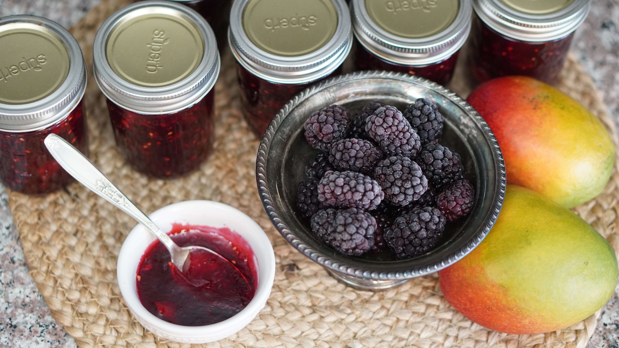 Blackberry Mango Jam
Mangos and blackberries combine to make a fabulously flavorful jam. Adding cinnamon really blends these two flavors nicely. This home-canned blackberry mango jam is great on bread, pancakes, waffles, or ice cream (plus any number of other items your family loves). I love finding different ways to use our crops and always want to have little jars of deliciousness in my pantry.
WEBSITE: https://wisdompreserved.life/canning-blackberry-mango-jam-with-pectin
How Altitude Affects Canning Processing: https://youtu.be/oSr1QyV8hU8
Quality, American-made, Superb CANNING LIDS and JARS:
✅Here is your 20% off promo code: WP20
✅Superb Website https://shop.superbsealing.com/?ref=WP20
#superbcanning @superbcanning
{Paid Partnership}