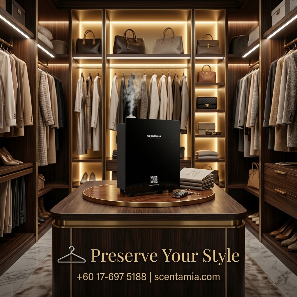 Your clothes deserve to smell just as premium as the day you bought them.
Keep your walk-in closet or custom wardrobe smelling unbelievably fresh and high-end. The Scentamia Aroma Flow perfectly covers 1,000 to 1,200 sq. ft., ensuring every garment is gently kissed by the fine aroma of MYSTIQUE—a rich, deep, alluring blend that pairs perfectly with high fashion.
Give your wardrobe a touch of luxury. Head over to scentamia.com or reach out via WhatsApp at +60 17-697 5188.
#WalkInCloset #WardrobeGoals #MystiqueScent #FashionLifestyle #ScentamiaHome