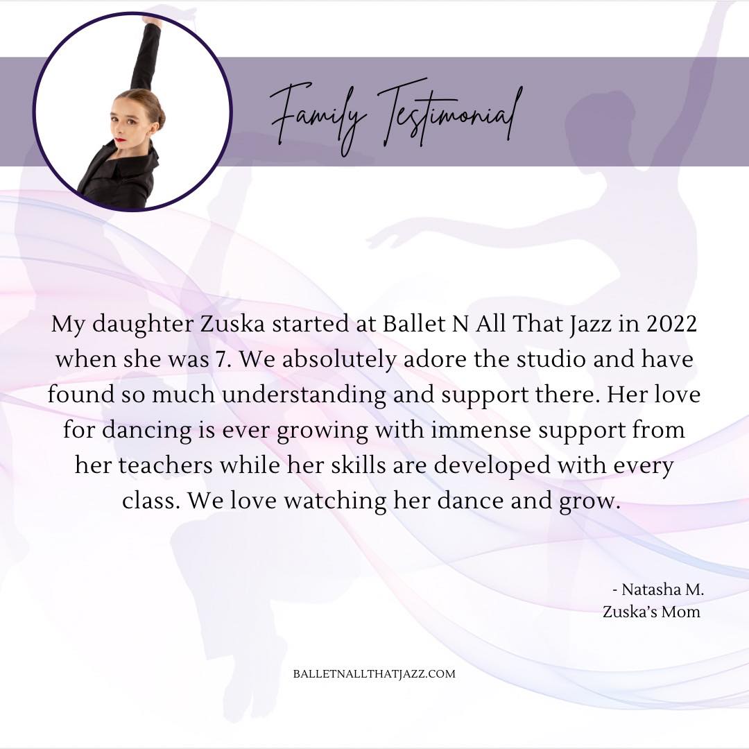 Zuska is a passionate, driven dancer in our competitive team - such an amazing student! π©· #balletnallthatjazz