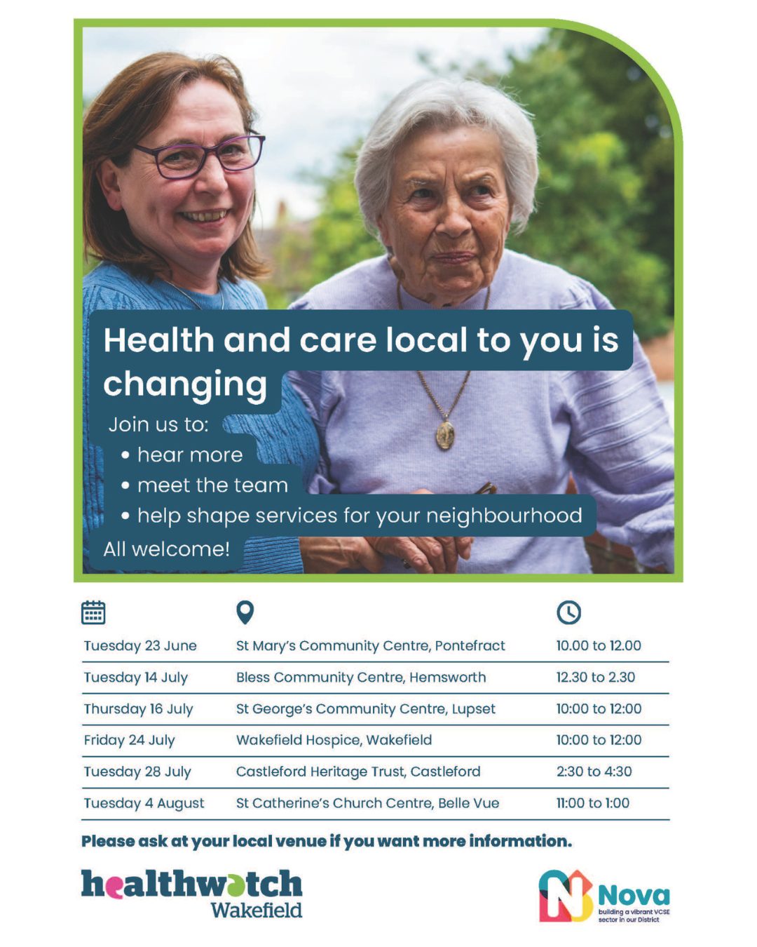 Got things you'd like to say about our local health provision? Want to influence the way local services are developed?
Get yourself along to one of these sessions!
The nearest one to us is at St George's tomorrow from 10am-12pm.
#neighbourhoodhealth #YourViewsCount #community #lovehorbury