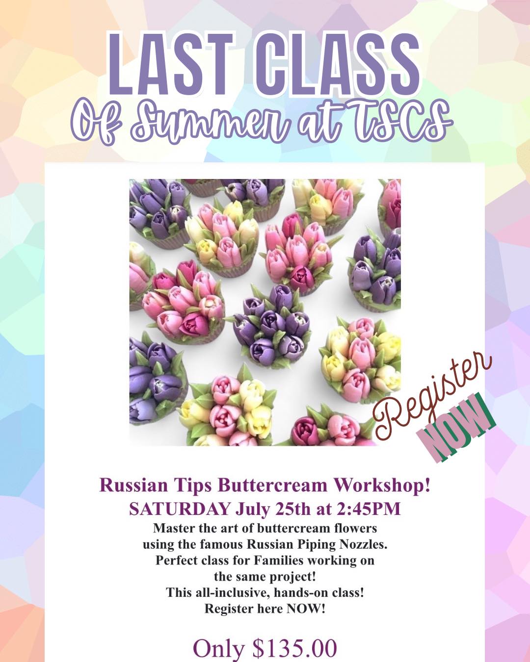Last Class of the SUMMER 2026!! Don’t delay! This is going to be awesome!! Bilingual class with Chef Leyda!! All inclusive hands on!! Register now! Only few seat available!! https://thesweetchaletshoppe.ecwid.com/NEW-DATE-for-Popular-Demand-JULY-25th-2026-at-2-45pmReady-for-cupcakes-Flowers-Celebration%F0%9F%8C%B8-Master-the-art-of-buttercream-flowers-using-the-famous-Russian-Piping-Nozzles-This-is-as-hands-on-class-p735132403 #thesweetchaletshoppe #TheSweetChaletShoppe #buttercreamcake #buttercreamflowers #sanford #SweetColorLab #artisan #accent #ArtisanAccents