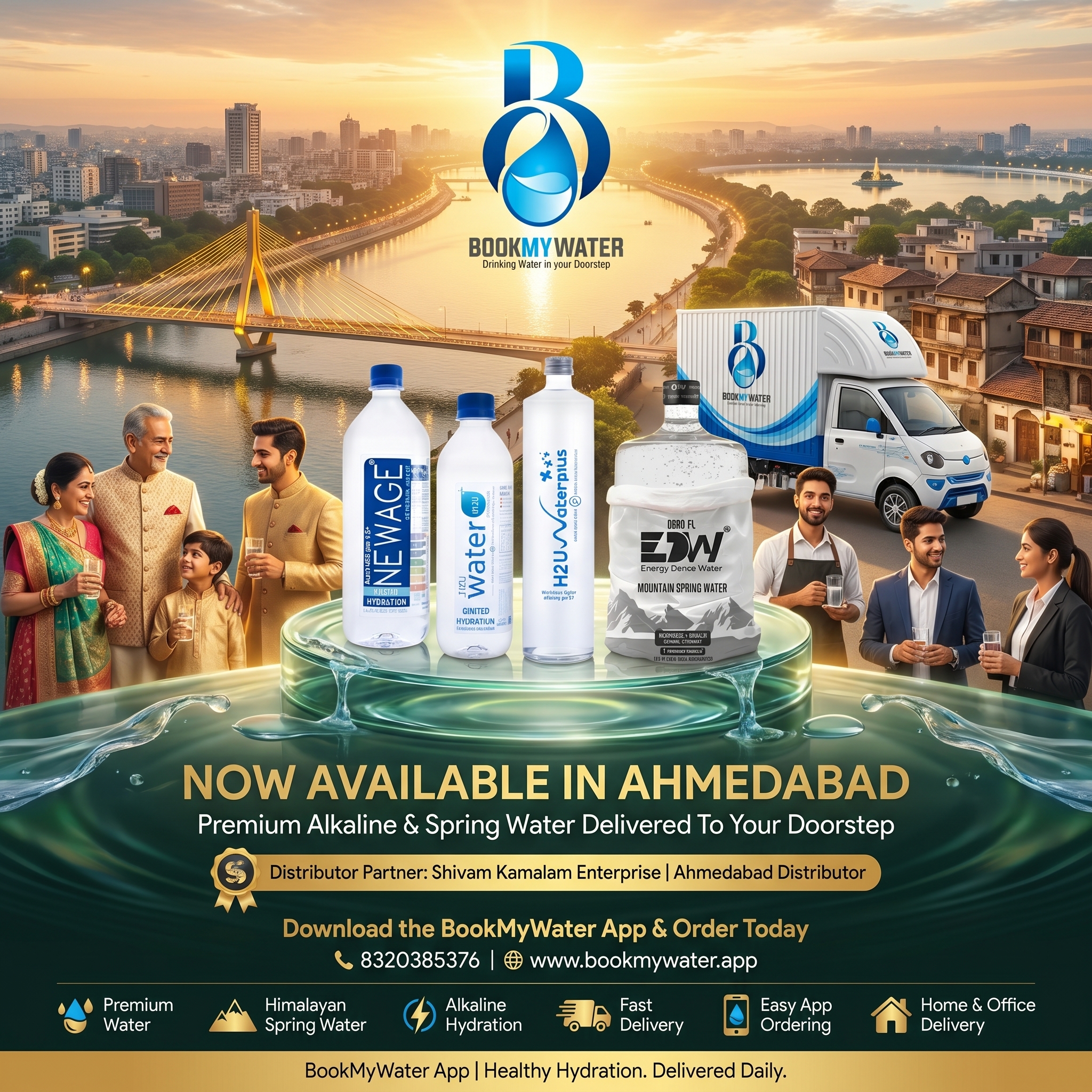 💧 Premium Alkaline & Himalayan Spring Water is now available in Ahmedabad!
Experience pure hydration with premium Alkaline Water (pH 8+ & pH 9.5+) and Himalayan Mountain Spring Water delivered to your home, office, café, hotel, hospital, gym, or medical store.
✅ Alkaline Water
✅ Himalayan Mountain Spring Water
✅ Doorstep Delivery
✅ Ideal for Homes, Offices & Hospitality
Why choose us?
💙 Better hydration
💙 Naturally refreshing taste
💙 Electrolytes & essential minerals (selected products)
💙 Premium quality drinking water
💙 BPA-Free packaging (selected products)
📍 Ahmedabad Distributor
Shivam Kamalam Enterprise
A7, Maruti Industrial Estate, Opposite Gajanand Industrial Estate, Near Lal Gebi Circle, SP Ring Road, Ahmedabad – 382445, Gujarat
📞 Shailesh: 83203 85376
📲 Download the BookMyWater App and order premium drinking water at your doorstep.
🚚 Dealer, Distributor, Hotel, Café, Restaurant, Corporate Office & Medical Store enquiries welcome.
#BookMyWater #Ahmedabad #AlkalineWater #SpringWater #MountainSpringWater #HealthyHydration #PremiumWater #Hydration #Gujarat #HotelSupply #CafeSupply #OfficeWater #MedicalStore #Wellness #DoorstepDelivery #DrinkBetter #StayHydrated #HealthyLifestyle #Bharat #WaterDelivery