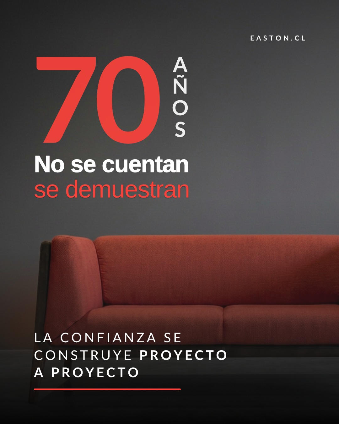 70 años no se cumplen improvisando. Se demuestran con resultados.
En industrias de alta exigencia, la experiencia es la diferencia entre la continuidad de tu negocio y una parada crítica. Por eso, grandes organizaciones, la banca privada y el sector público confían en Easton Design.
- +10.000 proyectos realizados en todas las industrias.
- Fábrica propia para diseñar e implementar soluciones a medida y sin retrasos.
No experimentamos con tu confianza; la respaldamos proyecto a proyecto.
Visita easton.cl
#Trayectoria #Ingenieria #SolucionesAMedida #Infraestructura #EastonDesign