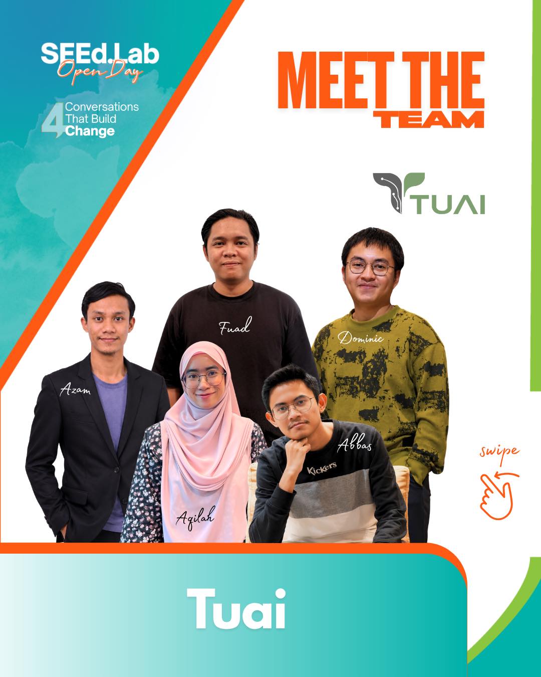 ๐ What if farmers could determine exactly what their crops needโbefore spending on costly inputs?
Meet TUAI Ventures, a venture helping smallholder pineapple farmers make smarter, data-driven farming decisions through Sense by TUAI, an AI-powered field intelligence platform.
By reducing guesswork and improving efficiency, TUAI is helping farmers build more sustainable livelihoods and maximise every harvest.
๐
SEEd.Lab Open Day
๐๏ธ 24โ25 July 2026
Come meet the team behind TUAI and discover innovative ventures creating impact across Malaysia.