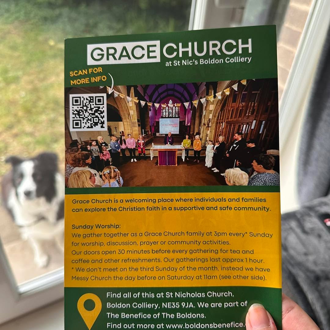 These have just arrived today. A fantastic new flyer to help let people know about our church community and what’s going on.
We will be giving them out at the messy church party on Saturday, but will have lots left. So please have a think about where you might be able to distribute some…
Your neighbours, friends, a place of work, a shop, a community venue… let’s spread the word!