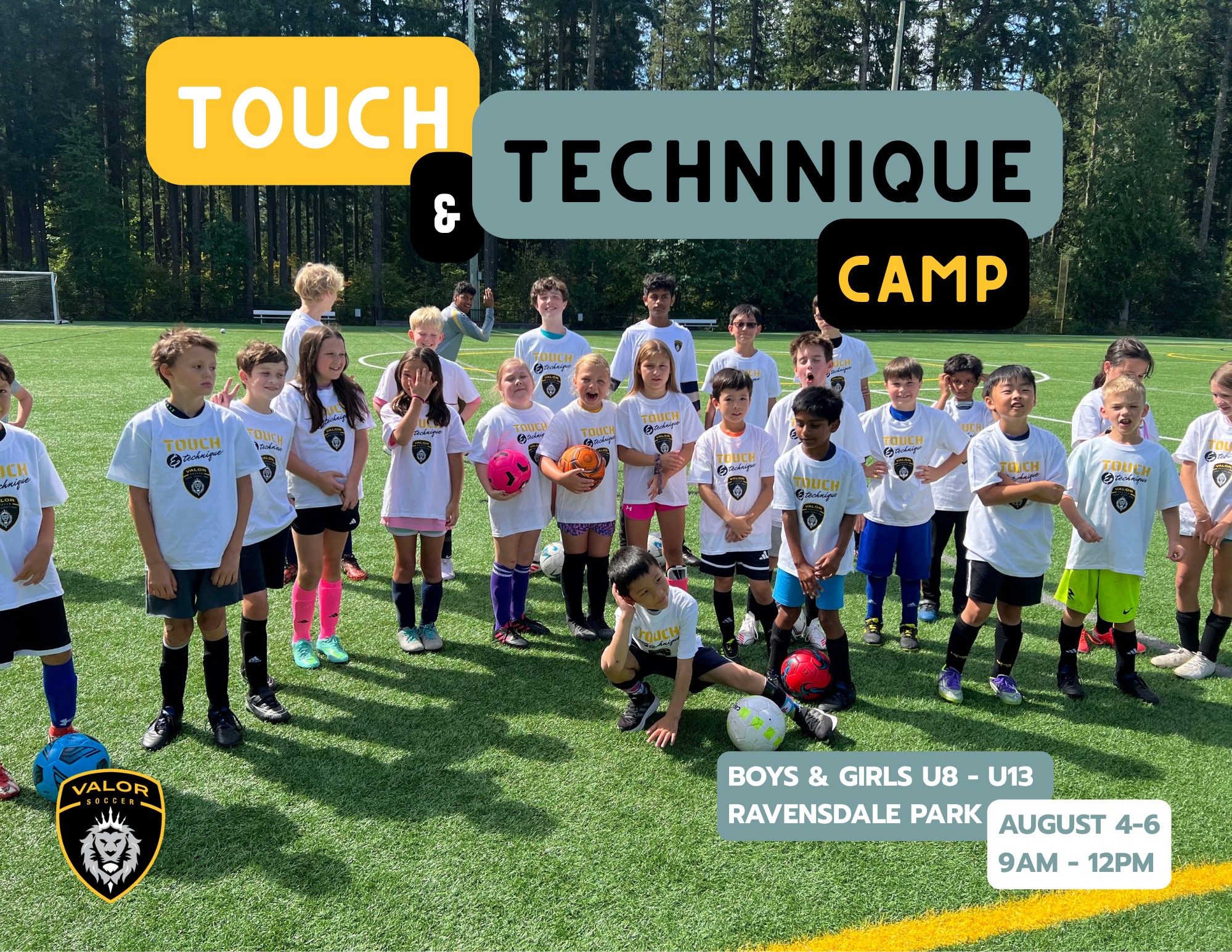 Next up is our Touch & Technique Camp!
Designed for Boys & Girls U8-U13, this camp will help players sharpen their technical skills while learning when and where to use them in match situations. #SoccerCamp #SkillsCamp #WeAreValor
August 4-6
Ravensdale Park
9am-12pm
Registration closes Tuesday, July 28. To register, click the link in our bio.