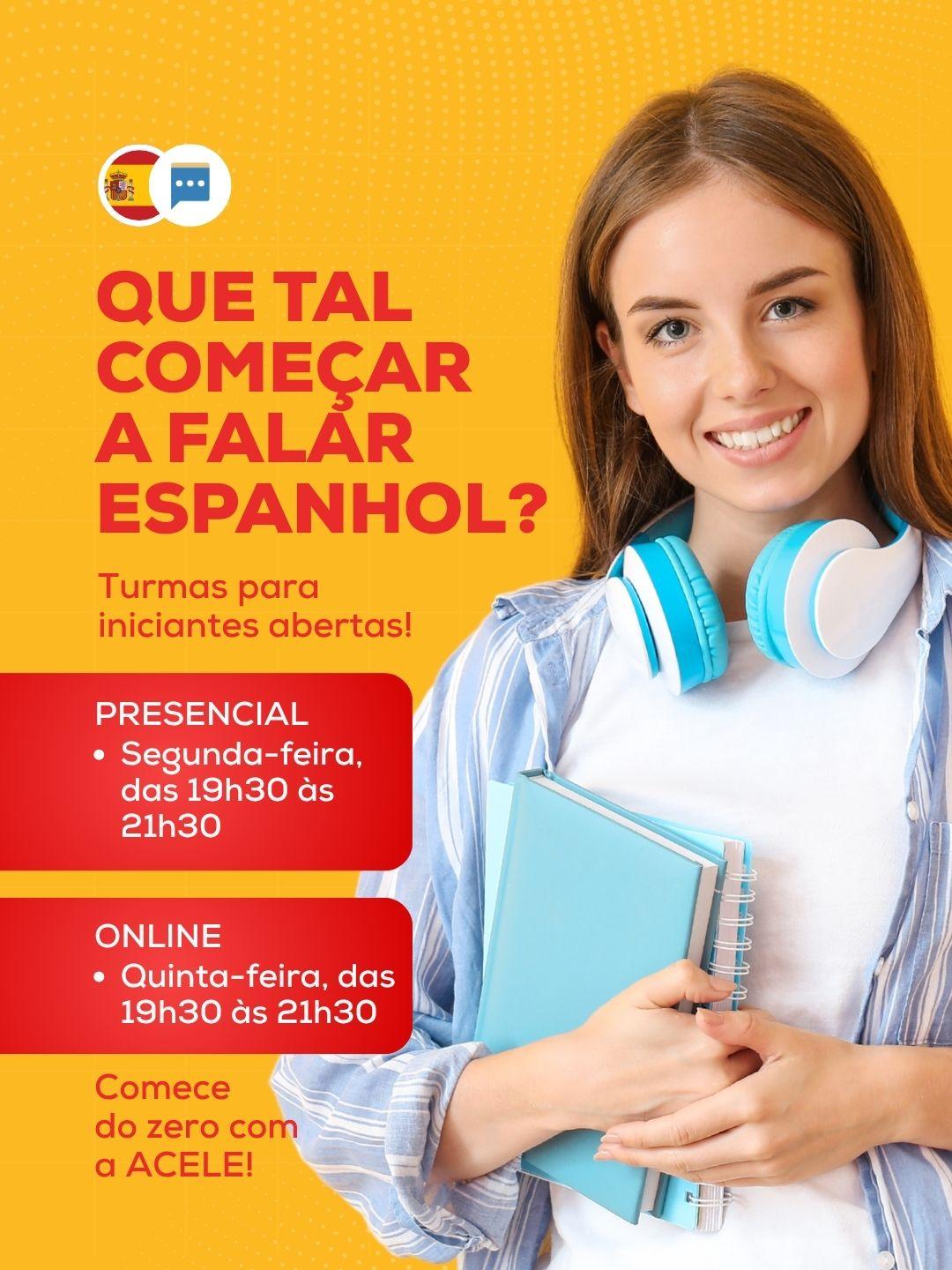 Se você sempre quis aprender espanhol, este é o momento ideal para dar o primeiro passo. Na ACELE, você aprende de forma prática, desenvolvendo conversação, compreensão e confiança para usar o idioma em viagens, no trabalho ou no dia a dia.
Escolha a modalidade que melhor se adapta à sua rotina:
📍 Presencial: segundas-feiras, das 19h30 às 21h30.
💻 Online: quintas-feiras, das 19h30 às 21h30.
As turmas para iniciantes já estão abertas. Venha começar do zero com uma metodologia que realmente prepara você para falar espanhol.
📲 Entre em contato e garanta sua vaga!
#ACELE #Espanhol #CursoDeEspanhol #Idiomas #AprendaEspanhol