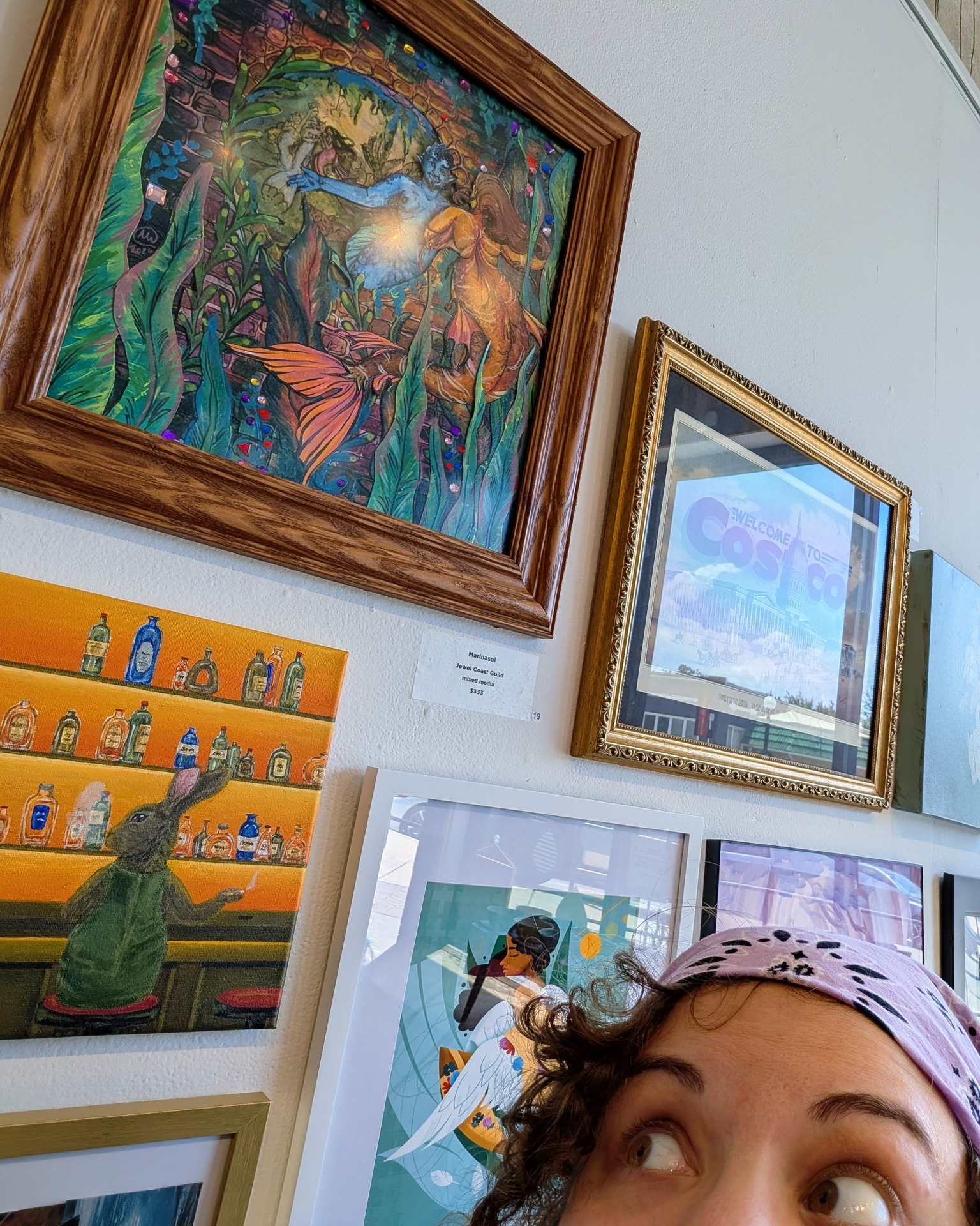 Gorgeous piece by artist Marinasol over at @dnagalleries you should check it out!! Also I have a piece in the group show as well lol #okcart #community #artcommunity #plazadistrictokc #cccaldwellart