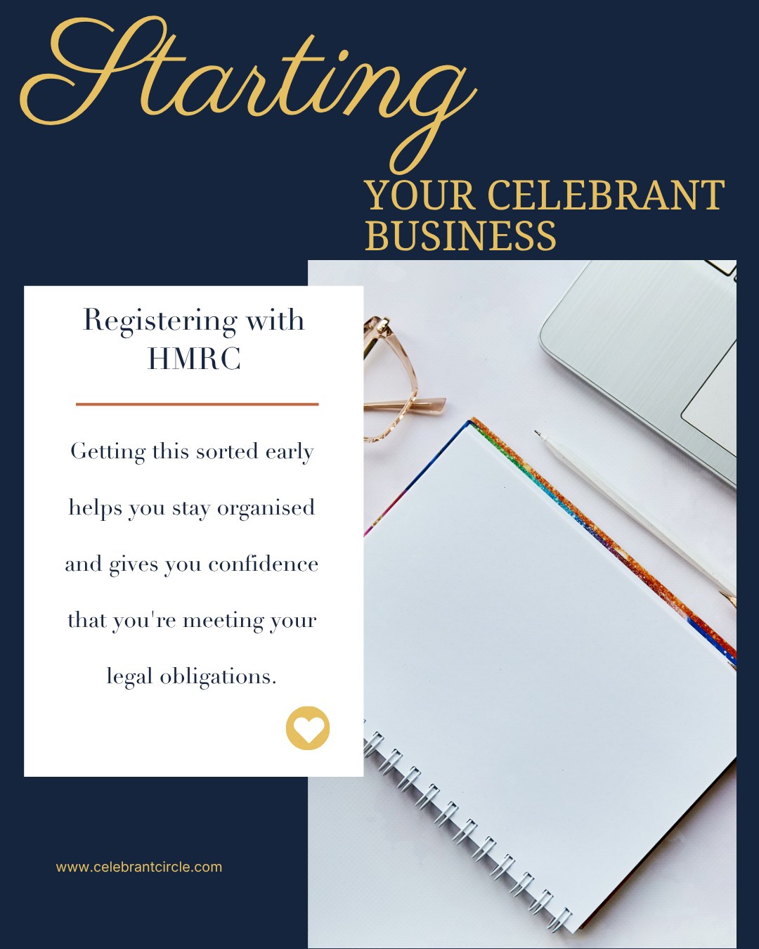 Starting Your Celebrant Business? Don't Forget to Register with HMRC
💫 One of the exciting steps in becoming a professional celebrant is setting up your own business. For many celebrants, this means working as a sole trader.
💫 If you earn more than £1,000 in a tax year through your celebrant business (or any self-employed work), you'll need to register as self-employed with HM Revenue and Customs (HMRC) for Self Assessment.
Here are a few key things to know:
• Register with HMRC by 5 October following the end of the tax year in which you started trading.
• Complete a Self Assessment tax return each year to declare your income and pay any Income Tax and National Insurance that is due.
• You don't need to register a business name if you're trading as a sole trader. However, you must include your own name on official business documents, and you cannot use "Limited" or "Ltd" unless your business is registered as a limited company.
Registering is straightforward and can be completed through the GOV.UK Sole Trader Registration service.
Getting your business set up correctly from the beginning helps you stay organised, meet your legal responsibilities, and focus on what matters most – supporting the families and couples you work with.
#celebrantsupport
#celebrantbusiness
#celebrantadvocate
#celebrantcircleuk