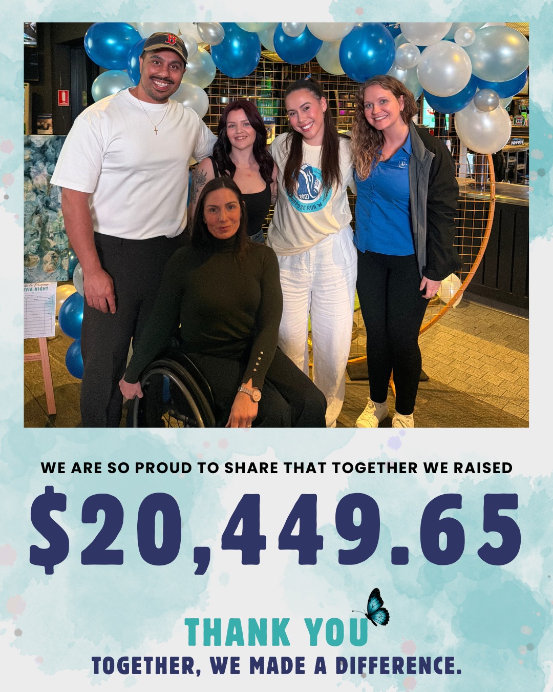 π THE NUMBERS ARE IN!! π
We are incredibly proud to share that Pain to Purpose Trivia Night raised an amazing $20,449.65 for Jenny's Place!
Because of the incredible generosity of our community, 100% of the event profits will be donated to Jenny's Place, supporting women and children experiencing domestic violence and homelessness.
To everyone who attended, donated, sponsored, bid in the silent auction, bought raffle tickets or helped behind the scenes, thank you. This achievement belongs to all of you.
What started as a night of trivia became something so much bigger. It became a community coming together to create hope, safety and support for those who need it most.
Thank you for helping us create real change in our community.
Thank you to our sponsors My Plan Support, Lumus Imaging, Pathhaven Disability Care, Astalty I NDIS Software, Cullen and Co Health Services & Newcastle Social Workers; Your generosity played a vital role in the success of this event, and we are so grateful for your support.
