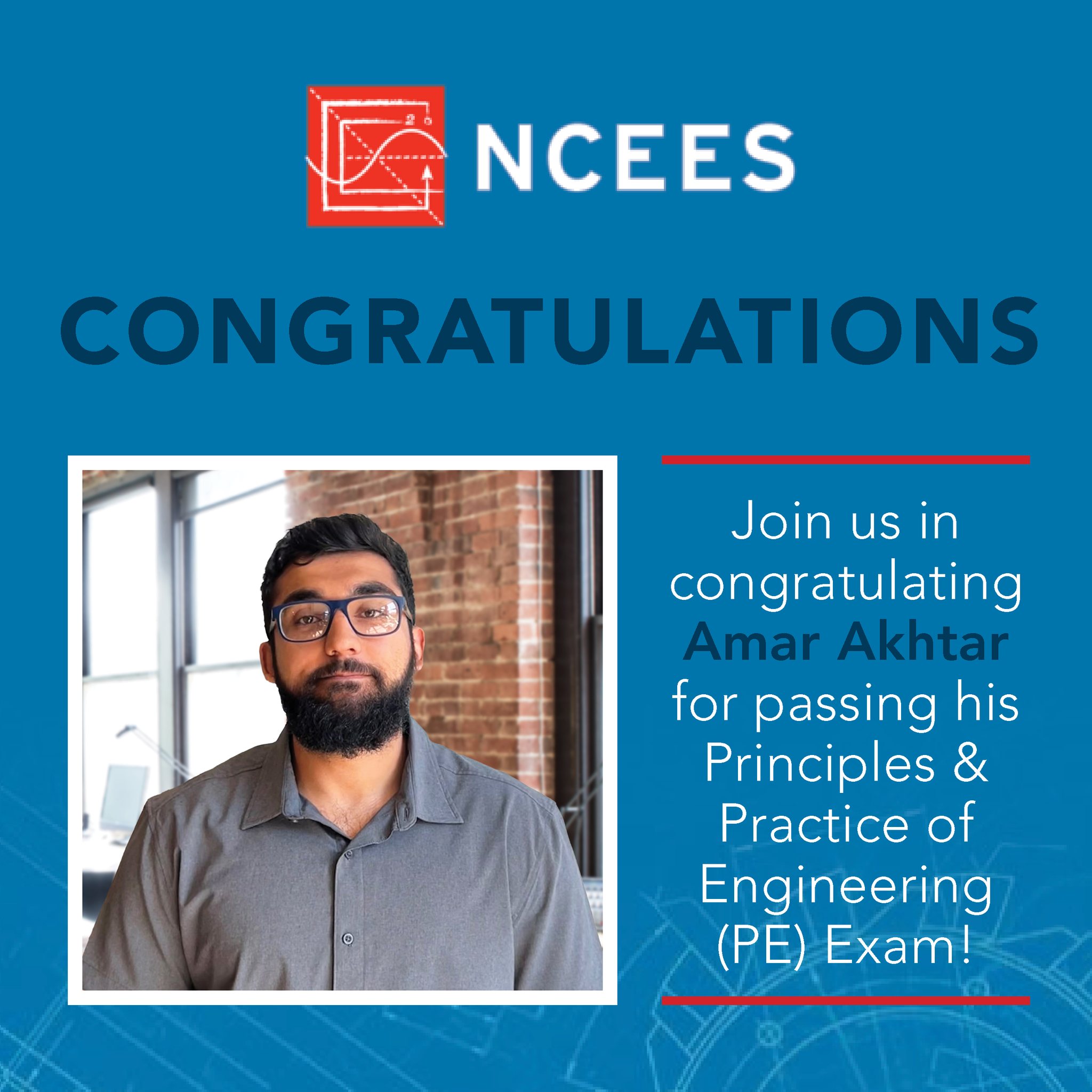 We're excited to celebrate a major milestone for Amar Akhtar—he has officially passed his Principles and Practice of Engineering (PE) Exam!
This achievement reflects Amar’s dedication, hard work, and commitment to excellence in the engineering profession. We're proud to have him as part of our team and look forward to all the great things he'll accomplish in the years ahead.
Congratulations, Amar!
#JKAE #PEExam #LicensedEngineers #TeamJKAE