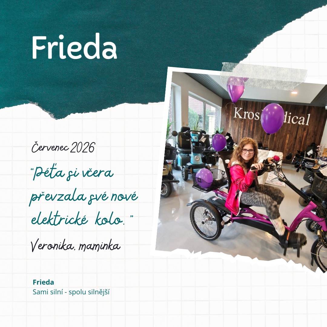 Péťo, přejeme ti krásné výlety a tolik síly, kolik pro jízdu potřebuješ!
Frieda - sami silní, spolu silnější