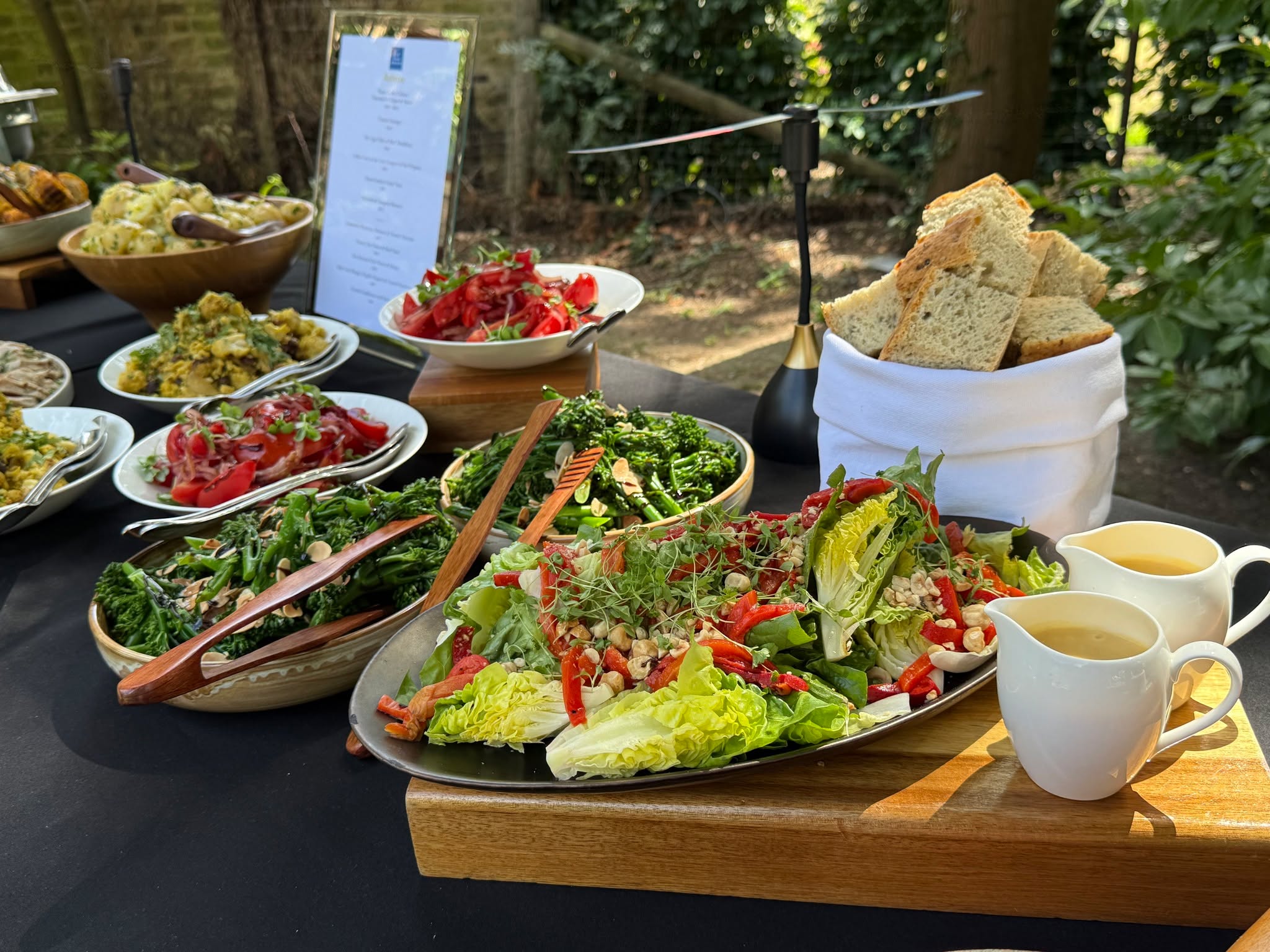 Our salads are as important as the items from the grill and make a huge impact to our barbecues both visually as well as with flavours and textures. We have some really interesting salads such as our popular curried cauliflower and raisin which sits very nicely alongside some of our more simple salads such as plum vine tomatoes, red onion & basil where sourcing the best tomatoes and allowing them to sing is the key to this fresh, delicious salad.
#gardenparties #dinner #sunday #local #privatechef #barbecue #wedding #bbq #caterer #buffet #summer #bespoke #glutenfree #party #luxury #passion #reading #oxfordshire