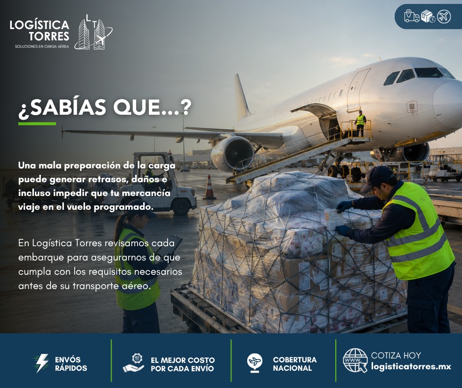 ✈️ ¿Sabías que...?
📦 Una mala preparación de la carga puede generar retrasos, daños e incluso impedir que tu mercancía viaje en el vuelo programado.
En Logística Torres revisamos cada embarque para asegurarnos de que cumpla con los requisitos necesarios antes de su transporte aéreo.
✔️ Verificación del embalaje
✔️ Revisión documental
✔️ Manejo especializado de la mercancía
✔️ Seguimiento operativo durante todo el proceso
Nuestro objetivo es que tu carga llegue segura, a tiempo y en las mejores condiciones.
📩 Déjanos ayudarte a mover tu mercancía con la experiencia de un equipo especializado en logística aérea.
.
.
.
.
#LogísticaTorres #CargaAérea #Logística #TransporteAéreo #Envíos #CargaSegura #tucargasegura #tucargasegurayatiempo #logistica #volariscargo #logisticaytransporte #SomosLogisticaTorres #enviosnacionales