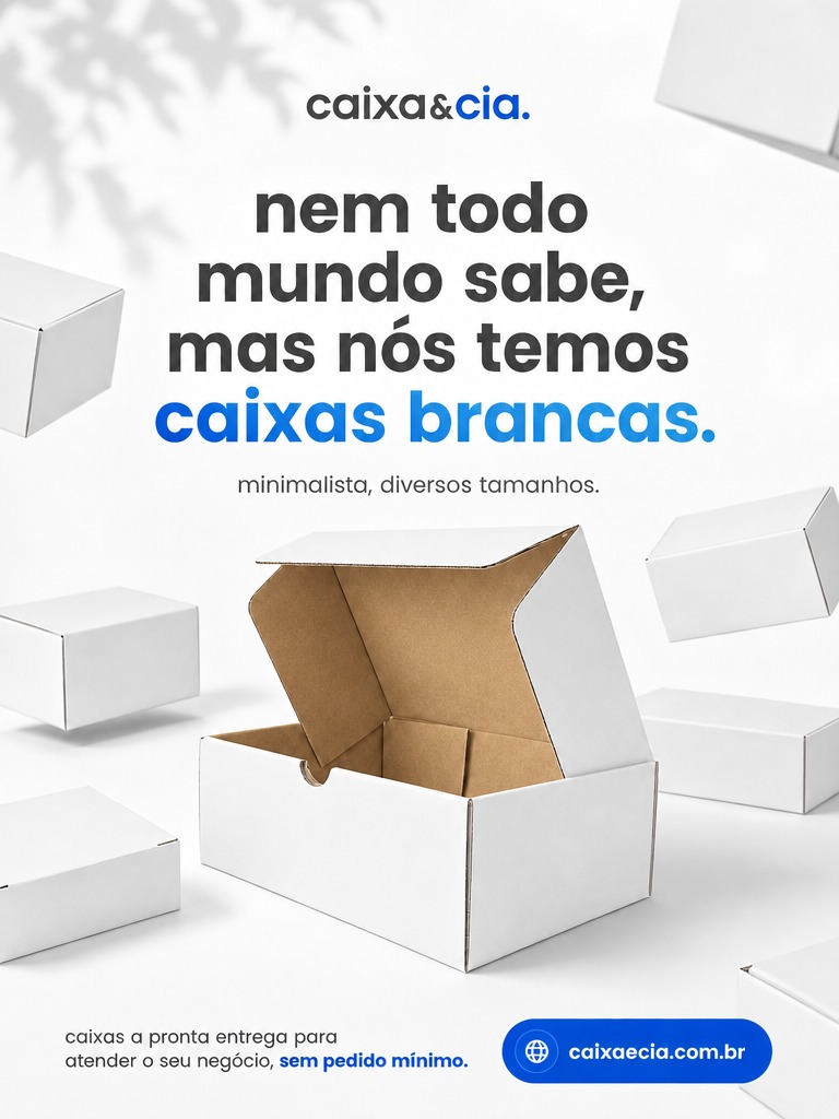 O básico que funciona e encanta. 🤍
As caixas brancas da Caixa & Cia trazem o toque minimalista e elegante que a sua marca merece. Temos diversos tamanhos a pronta entrega, feitos para atender o seu negócio sem burocracia,compre sem pedido mínimo e com agilidade.