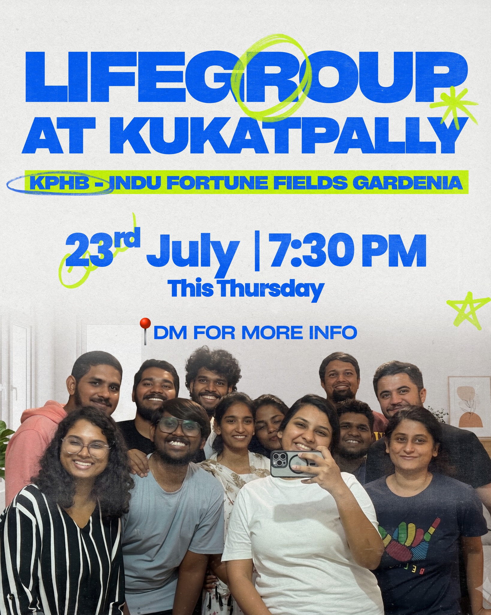Midweek hangs are the best hangs. ✨
Come do life with us tomorrow evening! We’re meeting up at Indu Fortune Fields in KPHB at 7:30 PM.
Drop a comment or DM us for more details! ⬇️