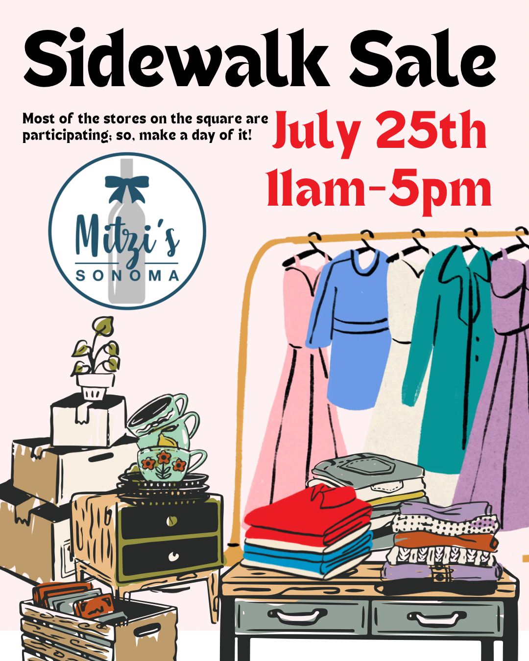 ☀️🏷️SIDEWALK SALE SATURDAY 7/21🏷️☀️Historic Downtown McKinney is hosting a massive sidewalk sale and we are a participating shop! Swing by the shop between 11am and 5pm to score some major deals.