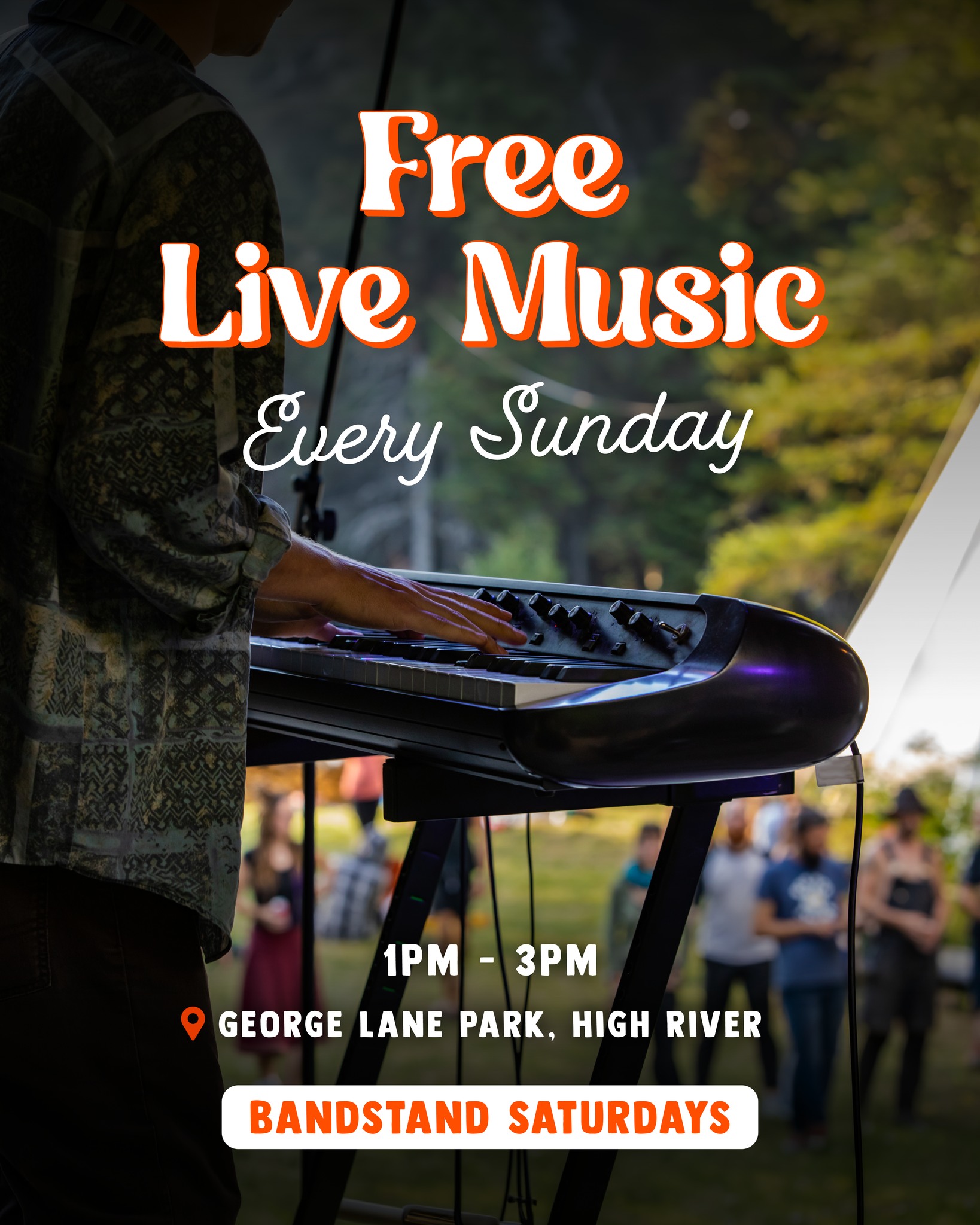 Free live music. Every Sunday. 🎶
Bandstand Sundays at George Lane Park — bring a blanket, soak up the sun, and let the afternoon do the rest.
📅 Every Sunday | 1–3 p.m.
📍 George Lane Park, High River