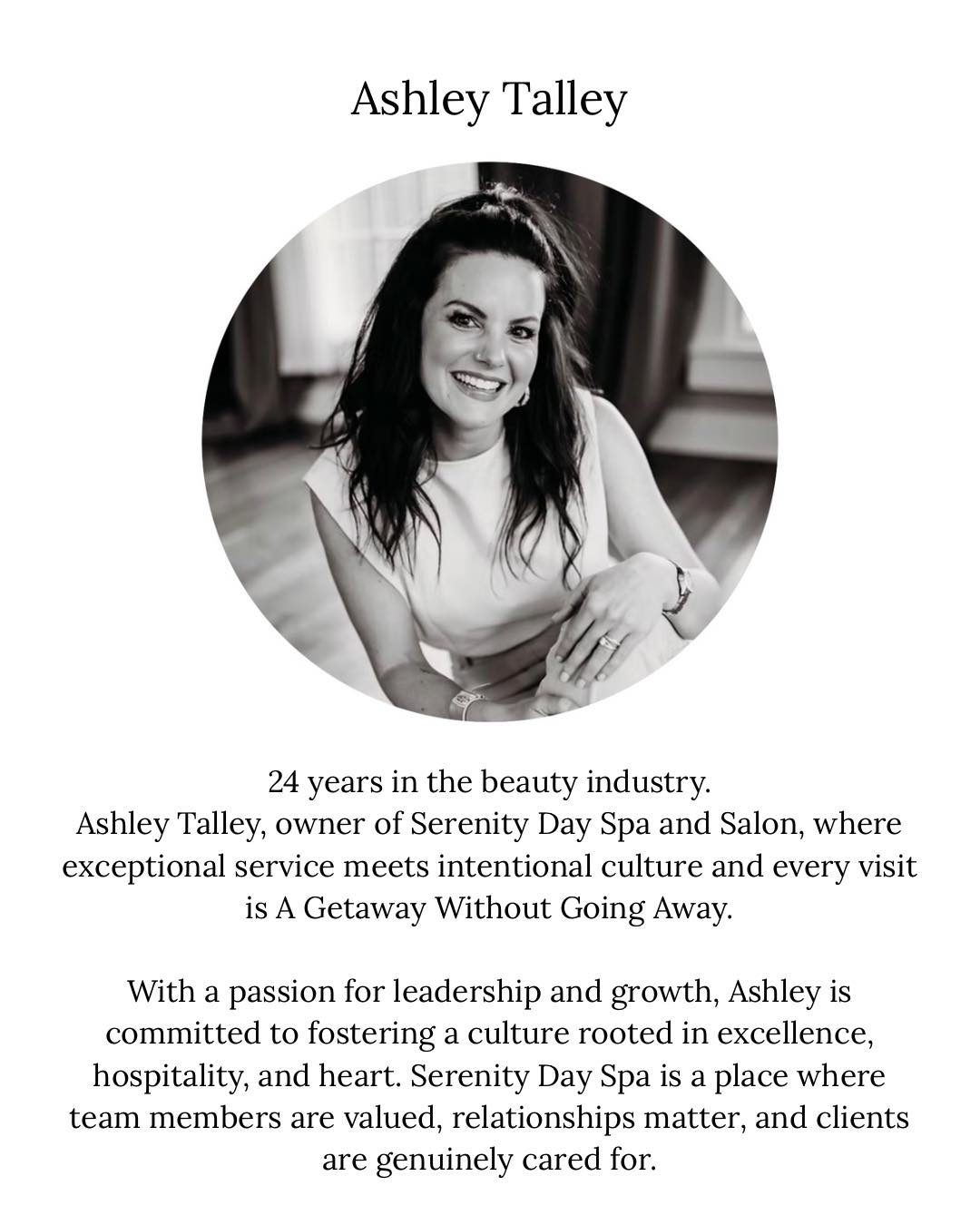 ✨ Meet the Team Tuesday ✨
We’re so excited to kick off a new series where every Tuesday we’ll introduce you to one of the amazing people who make Serenity Day Spa what it is.
First up is our owner and creative director, Ashley Talley! 🤍
With 24 years in the beauty industry, Ashley has built Serenity on the belief that every guest deserves exceptional service and a place that feels like A Getaway Without Going Away. Her journey began as a teenager at the front desk and has grown into owning one of Arkansas’ most recognized salon and spas. Her passion for leadership, hospitality, and creating a culture where both our team and clients feel genuinely valued is the heart behind everything we do.
Be sure to follow along each Tuesday as we introduce the incredible team that makes Serenity feel like home. 🌿
@ashleydixontalley
#SAU #sdsmagnolia #salonandspa #meettheteam #creativedirector