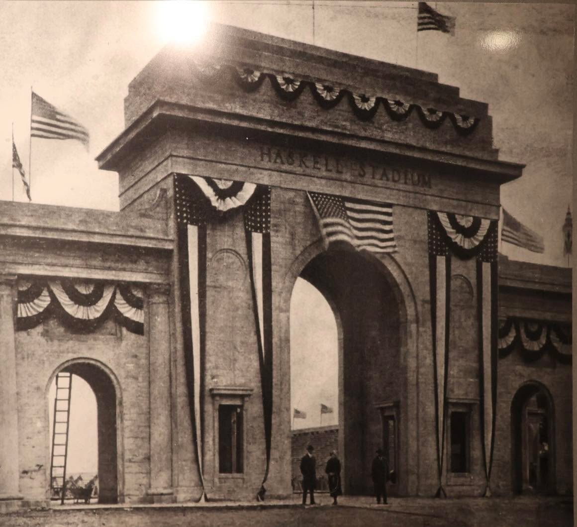The Haskell Stadium and Arch Centennial Celebration is coming up on September 18th-19th🎉
Memorial Arch at dedication
1926
One of the most instantly recognizable landmarks on the campus of Haskell Indian Nations University's, the Memorial Arch was funded separately from the rest of the stadium construction project by Agnes Quapaw-Hoffman and Alice Beaver-Hallam.
Both ladies were citizens of the Quapaw Tribe and graduates of Haskell Institute. The Memorial Arch serves as a memorial to their friends and classmates who served in the First World War.
Haskell alumni at stadium dedication
1926
Haskell Institute graduates were invited back to visit the school during the homecoming festivities. Many of the donations to the stadium fund came from former Haskell students. The entire construction project was funded solely by contributions from Native American people.
Haskell Cultural Center and Museum
2411 Barker Ave
Lawrence, KS 66046
Museum@haskell.edu
Www.haskellhistory.com
#NDNCountry #Lawrence #haskellindiannationsuniversity