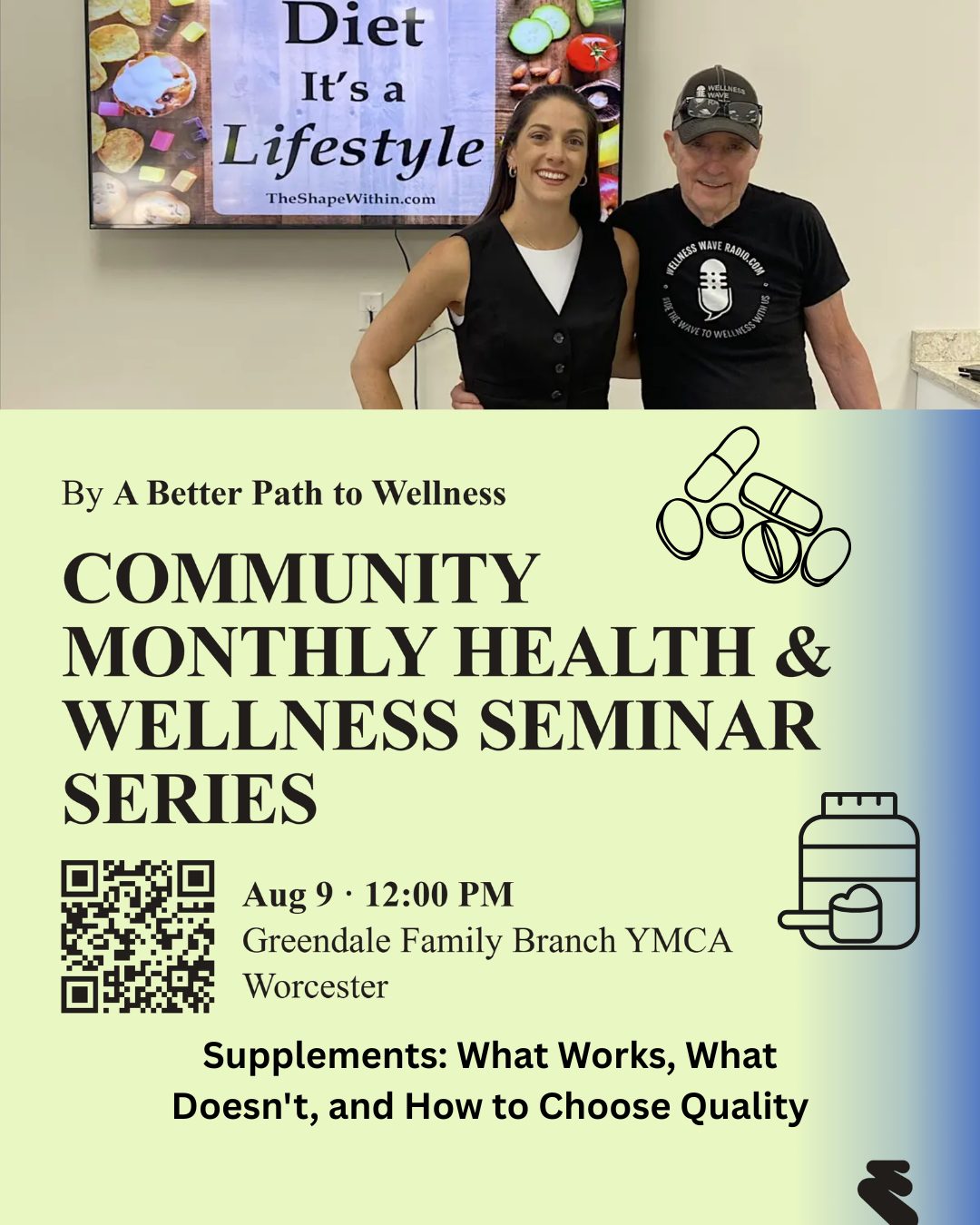 💊 Most people spend money on supplements that either don't work, aren't absorbed well, or simply aren't necessary.
Some of the biggest mistakes we see include:
• Buying based on social media trends
• Assuming more is better
• Choosing low quality products
• Taking supplements that work against each other
• Ignoring the evidence
• Spending hundreds on products that offer little benefit
At our upcoming seminar, Supplements: What Works, What Doesn't, and How to Choose Quality, we'll break down the science behind supplements, how to identify high quality products, and which ones are actually worth your money.
If you've ever stood in the supplement aisle feeling overwhelmed, this seminar is for you.
📍 Greendale YMCA
📅 August 9
🕛 12:00 PM to 1:15 PM
💲10 pp
Bring your questions and leave with practical, evidence based answers.
#supplements #abetterpathtowellness #community #support