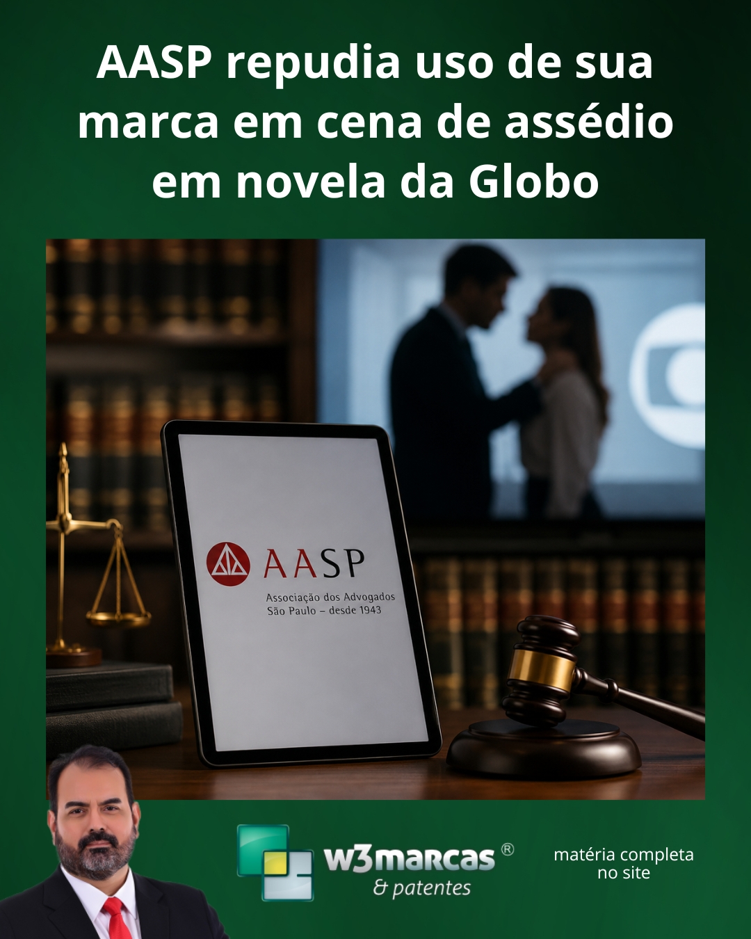 ⚖️ AASP repudia uso de sua marca em cena de assédio em novela da Globo.
A Associação dos Advogados de São Paulo (AASP) manifestou repúdio ao uso de seu nome e de sua marca, sem autorização, em cenas de assédio exibidas na novela "Quem Ama Cuida", da TV Globo.
Segundo a entidade, as cenas foram gravadas em um cenário fictício, sem relação com suas instalações, e a AASP afirmou não ter autorizado ou participado da produção.
A associação também destacou que o conteúdo exibido não representa seus valores, práticas ou posicionamento institucional.
O caso reforça a importância da proteção da marca e da preservação da identidade e reputação institucional, especialmente diante de usos não autorizados que possam gerar associações negativas perante o público.
🔎 Quer saber mais sobre o caso?
Leia a matéria completa no site.
👉 Acesse: www.w3marcasepatentes.com.br
#W3Marcas #PropriedadeIntelectual #ProteçãoDeMarca #RegistroDeMarca #Marcas #DireitoMarcário #AASP #INPI #Direito #ReputaçãoDeMarca