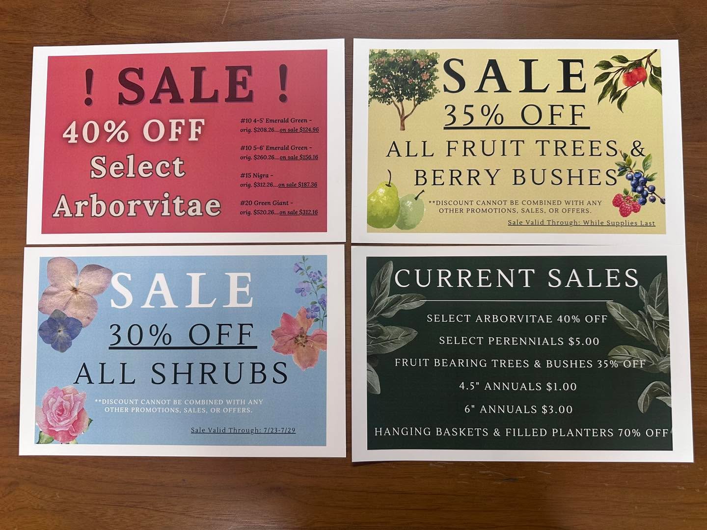 We spent the morning putting up a few new signs… which means it’s officially sale season at Spring Bluff! 🌱
Stop in to browse our current specials:
• 40% off select arborvitae
• 35% off fruit trees & berry bushes
• 30% off shrubs
• Plus annuals, hanging baskets, and more!
While supplies last.
#greenhouselife #greenhousegardening #greenhouse #gardencenters #gardencenterlife #gardencenter #stcharlesillinois #genevaillinois #bataviaillinois #sugargroveil #oswegoil #stcharlesil #auroraillinois #genevail #oswegoillinois #bataviail #sugargroveillinois #aurorail