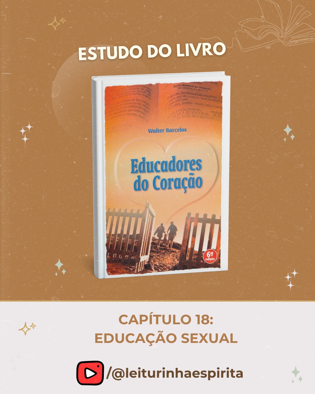 ✨ Estudo especial domingo! ✨
___Vamos refletir juntos sobre um tema essencial na educação das nossas crianças e que ainda é visto como um tabu por muitos educadores:
💛 Educação sexual
📖 Educadores do Coração – Capítulo 18
___Um encontro para quem deseja ir além da forma e do material e tocar o que realmente transforma: a educação do sentimento. 🌱
___Eu e Zahira Torres estaremos juntas conduzindo esse momento de aprendizado e troca.
🗓 26/07/2026
⏰ 20h
📍 Ao vivo no YouTube – Leiturinha Espírita
👉 Quer receber o link direto?
Comente EDUCADORES aqui nos comentários ⬇️✨