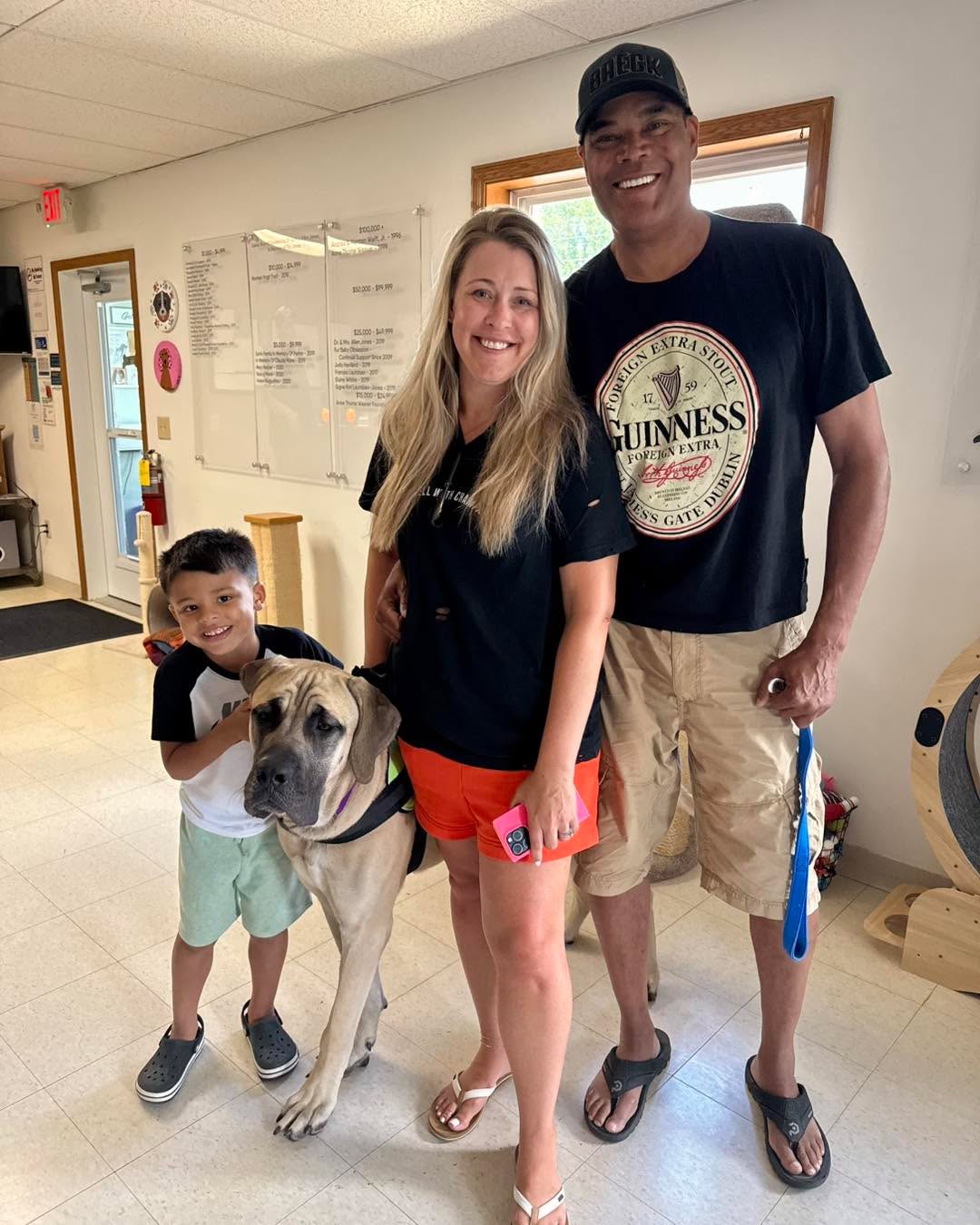 A vacation souvenir doesn't always fit in a suitcase. Sometimes... it weighs 130 pounds.
Moose stole the hearts of this incredible family while they were visiting from Colorado and stopped by Farmers Market in the Park. Before they knew it, they had fallen head over heels for our lovable Mastiff.
Their vacation ended with a brand-new family member and an unexpected 12-hour drive home together. Weβre sure Moose rode shotgun!
Congratulations, Moose! We know you're going to be spoiled beyond belief, and we can't wait to watch your next chapter unfold.