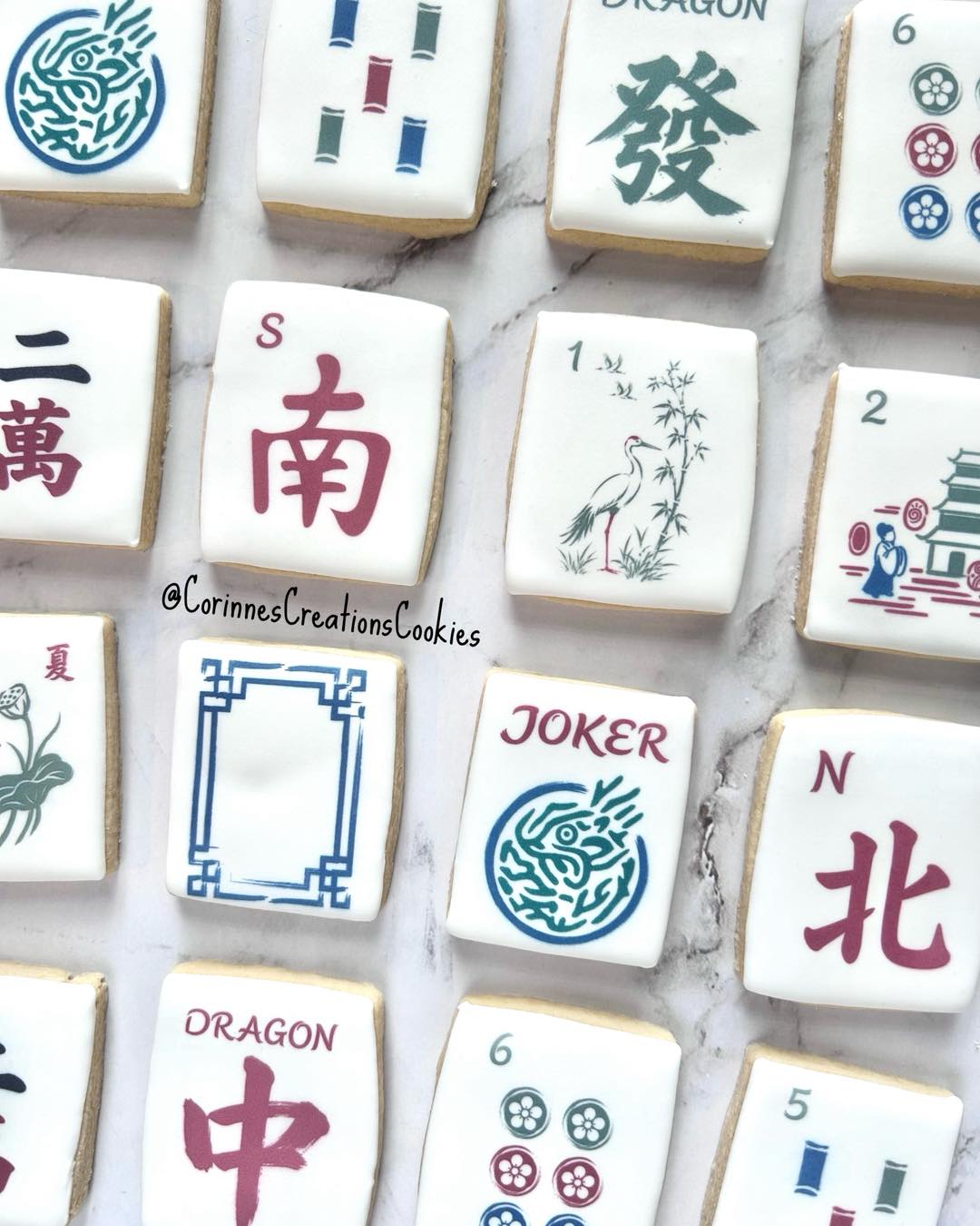 I hosted a little mahjong game night with some of my girlfriends a couple weeks ago. I had some dough leftover from an order and decided to make these mini mahjong tile cookies. I just LOVE how they came out. I purchased the tile artwork from Etsy and printed them on my Eddie printer. They were a hit!
.
.
.
#thewoodlandstxcookies #sugarcookies #decoratedcookies #thewoodlandstx #customcookies #game #night #gamenight #mahjong #mahjongg #mahj #mahjongcookies #mahjongsnacks #birdbam #birdbammahjong #birdbamcheers