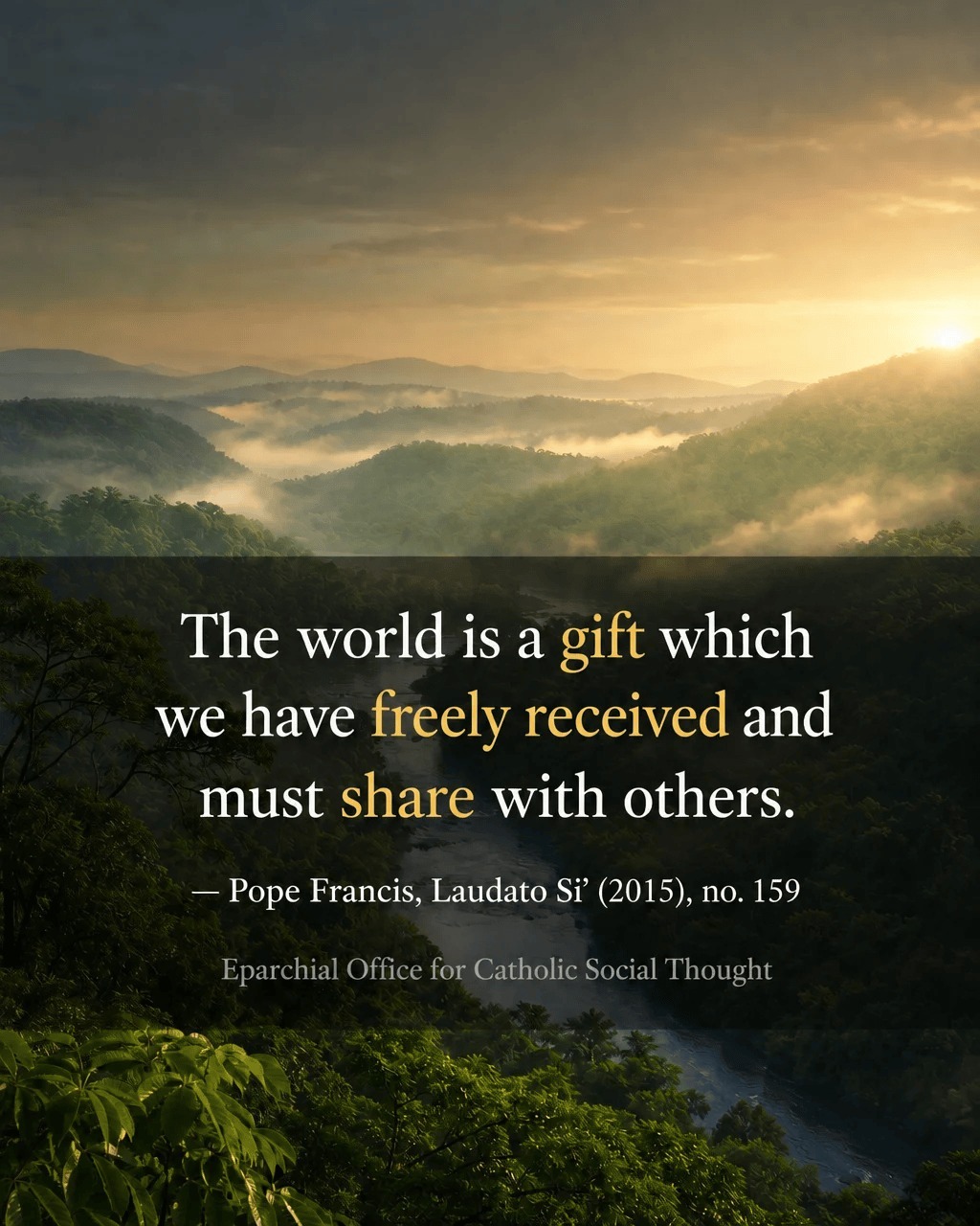 From the Eparchy Office of Catholic Social Thought