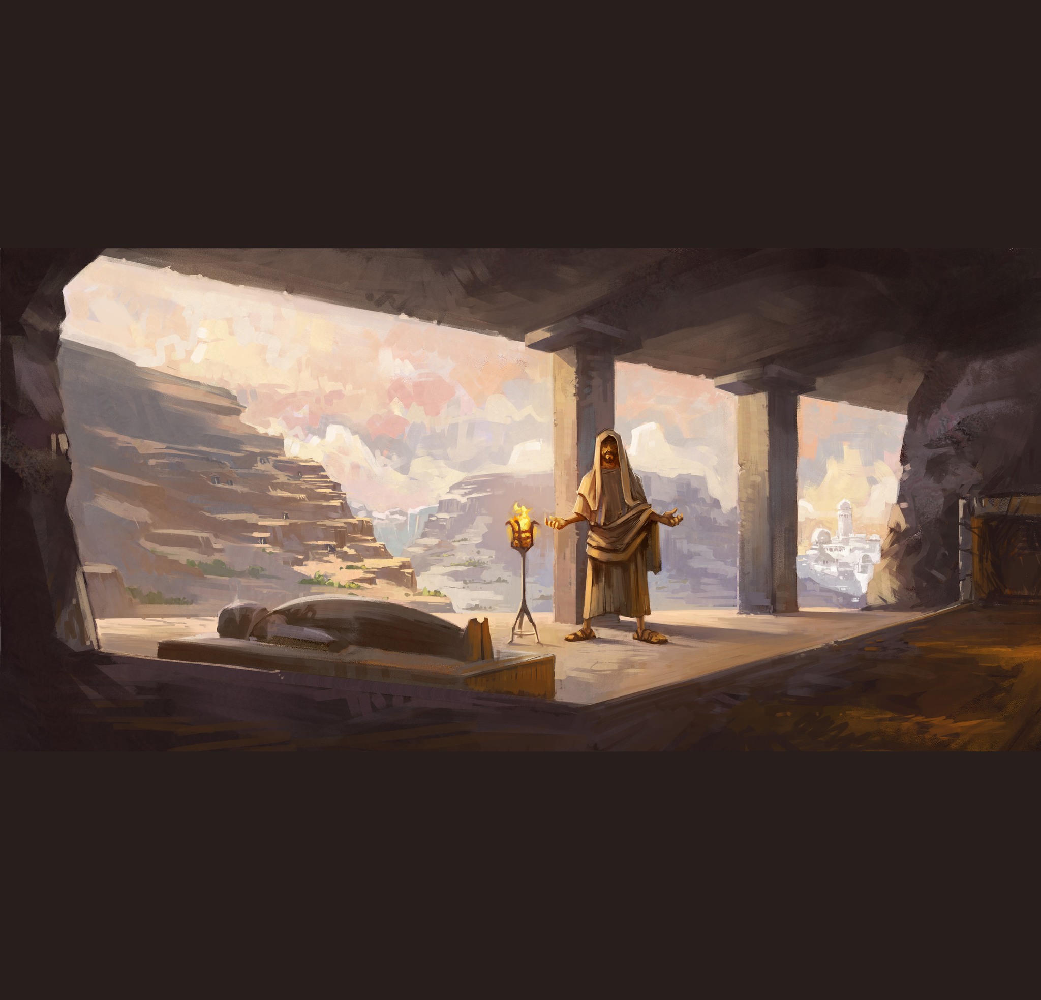 Rachelle’s Vision
A private-client commission following her unique encounter during worship.
A vision of the gloriousness of Christ in the tomb. Jesus communicated that we forget about the power of the grave and that resurrection began in the tomb.
“Come to lay to rest all the things here. You can put down all these things that you are carrying. I've already put them to death.”
Thank you, Rachelle and Josh, for trusting me to collaborate with you.