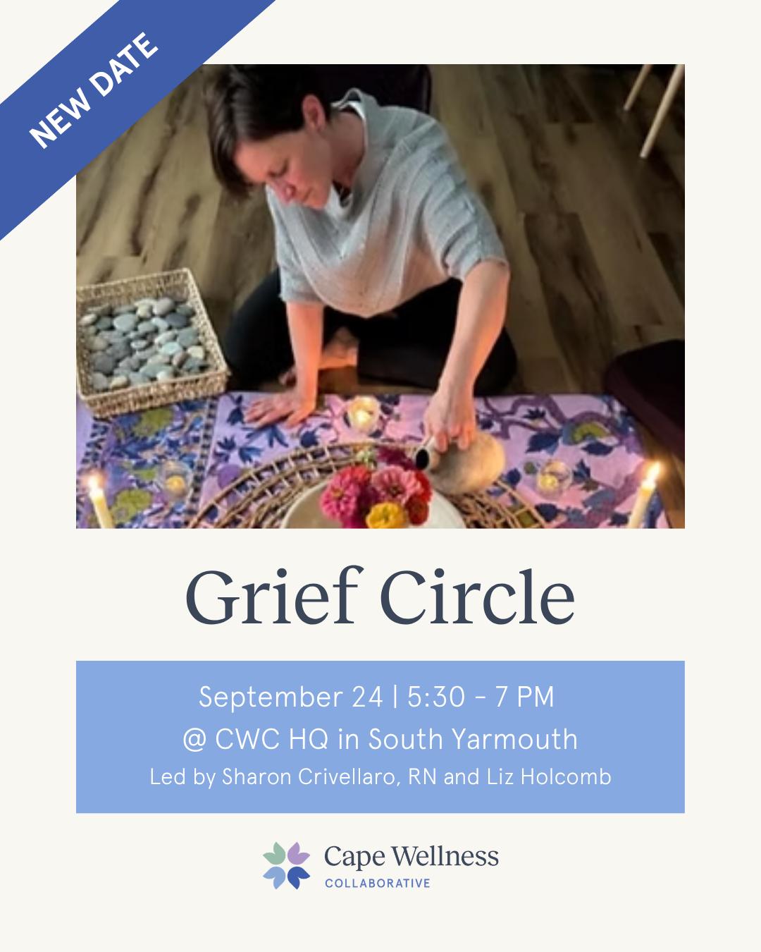 New at CWC: Grief Circle with Sharon Crivellaro!
We are grateful to welcome Sharon Crivellaro to Cape Wellness Collaborative as both a new affiliated practitioner and the facilitator for a Fall Grief Circle on September 24th.
In addition to offering myofascial release, meditation, and Reiki, Sharon has extensive training in grief tending and creating compassionate spaces for individuals navigating loss.
🌿 The evening will begin with a brief teaching, guided meditation, candle lighting, and introductions. Participants will then be guided through reflective writing prompts, with opportunities to share, listen, and connect in a supportive community. We will close the circle together, honoring whatever each person brings to the experience.
🌿 Whether your loss is recent or long ago, you are welcome. Space is limited to 14 participants.
🌿 Learn more and register at the link in our bio!