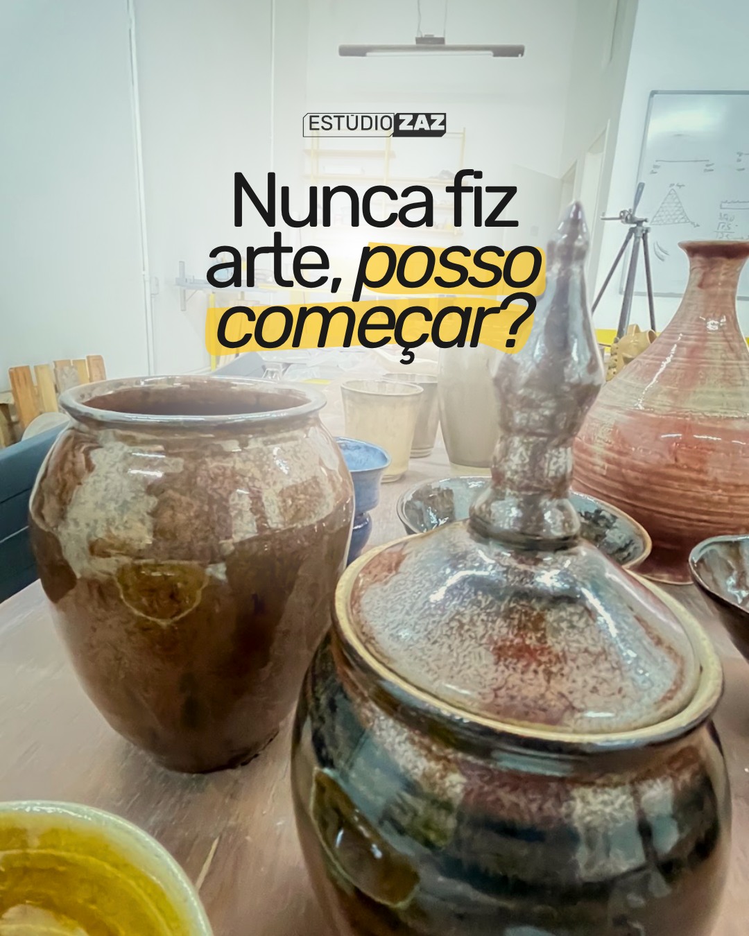 Muita gente adia uma aula de arte porque acha que precisa chegar sabendo alguma coisa.
Não precisa.
Aula é justamente o lugar para aprender material, processo, técnica e prática. Tem gente que quer desenvolver um projeto sério. Tem gente que só quer uma atividade fora da tela e da rotina.
Os dois públicos cabem no ateliê.
#arte #artista #pelotas #atelie #ceramica
