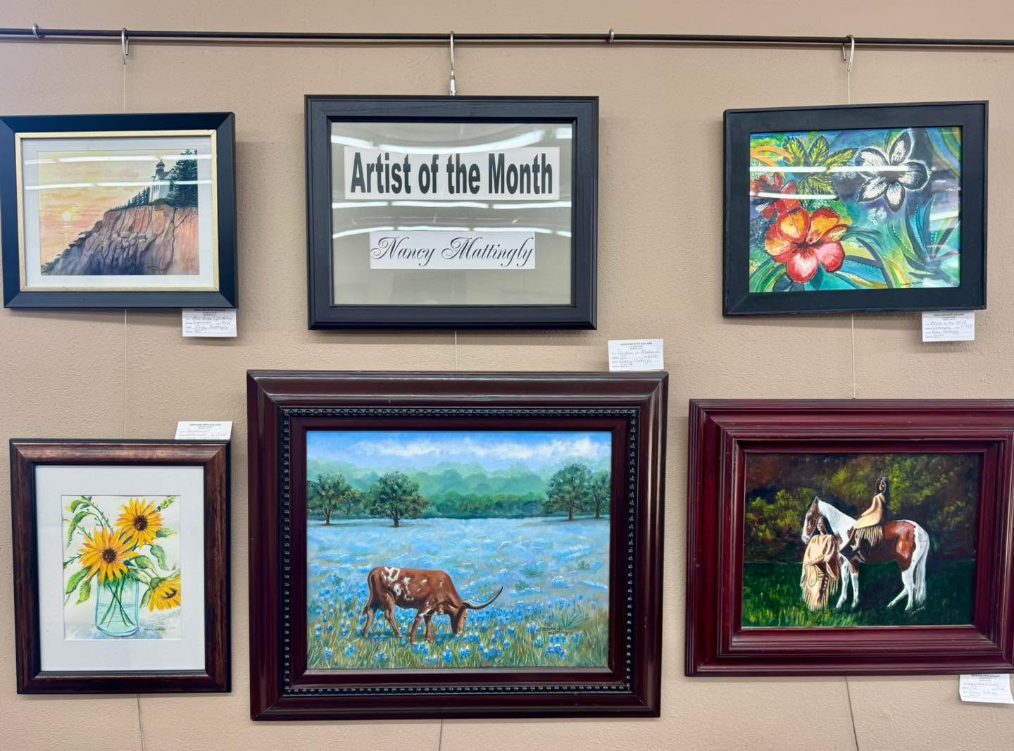 This Months Artist of the Month is Nancy Mattingly! She will be featured through the end of July, hurry in to see her display, along with the other 65+ artists throughout the gallery!
.
.
#HighlandArtsGuildandGallery #marblefallstx #highlandartsguildandgallery #originalart #fineart #ArtistOfTheMonth #originallocalart
