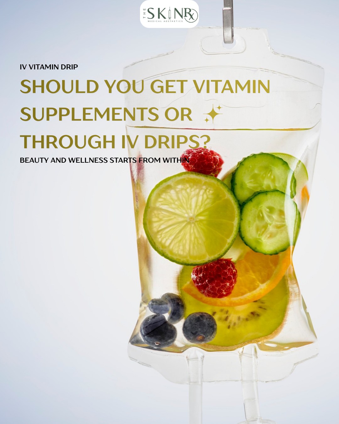 VITAMIN IV THERAPY – WHY IS IT SO GOOD FOR YOU? ✨
Taking oral vitamins is a good habit – but the truth is, for a tablet to actually be absorbed, it has to travel a very long way: through your stomach, your liver, your digestive system. Along that journey some of the nutrients are lost, so your body only absorbs a small part rather than the whole.
In pharmacy, we call this bioavailability – it's not about how much you take in, but how much your body actually receives.
With oral supplements, absorption varies and is usually only partial.
But when nutrients are delivered straight into the vein, they bypass the entire digestive system and enter the bloodstream almost fully. With high-quality, pure nutrients, absorption can reach its very best. That's why, when Phương designs treatment plans for clients – especially anything to do with "rejuvenation," from the skin to the whole body – it's worth paying attention to NAD+ and the Myers Cocktail.
- Myers Cocktail – the "gold-standard" blend of vitamin C, B vitamins, magnesium and calcium – restoring energy, boosting immunity, and glowing skin from within.
- NAD+ – a precious cellular coenzyme that supports energy, repair, and slows ageing at the cellular level.
Beauty and wellness, to TheSkinRx, always start from within 🤍
#theskinrx_uk #ivtherapy #nad #myerscocktail #bioavailability #skincare #wellness #clinic #uk #viral