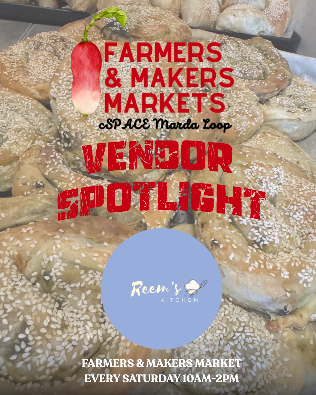 The Farmers and Makers Market is proud to have Reem's Kitchen as a vendor. If you've been to the market before, you know we work hard to feature local producers who do things right—and Reem has been doing just that with us for the past 6 years!
Stop by her booth at the market to find delicious, homemade Middle Eastern baked goods, savoury bites, and sweet treats made from the heart. This is exactly the kind of continued partnership that makes our market worth showing up for.
A few facts about Reem's Kitchen:
• Reem's Kitchen was born from her love of cooking for her friends and family!
• Reem offers senior discounts simply because she loves giving back to her community.
• She's built a loyal following over the years, celebrating alongside customers through weddings, growing families, and life's biggest milestones.
• She doesn't just make food—she makes people feel the love she pours into every bake.
• To Reem, her customers aren't just customers—they're friends.
Come say hi to Reem and the rest of us at the Farmers and Makers Market every Saturday from 10am to 2pm this summer!
@reemkitchenyyc
#FarmersAndMakersMarket #ShopLocal #SupportLocal #ReemsKitchen #Calgary #MiddleEasternFood #MiddleEasternBakery #LocalMarket #MakersMarket #Bakery #AlbertaMade #FarmersMakersMarket