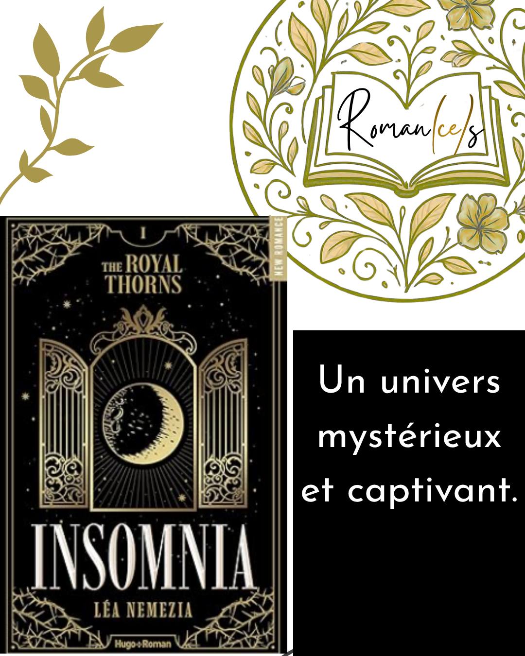 Projet romance, coup de coeur : Insomnia de @lea_nemezia publié aux editions @hugopublishing , premier tome de la trilogie The royal thorns
#coupdecoeur #romance #projet #librairieindépendante #trilogie #FirstVolume #Book #secretsociety