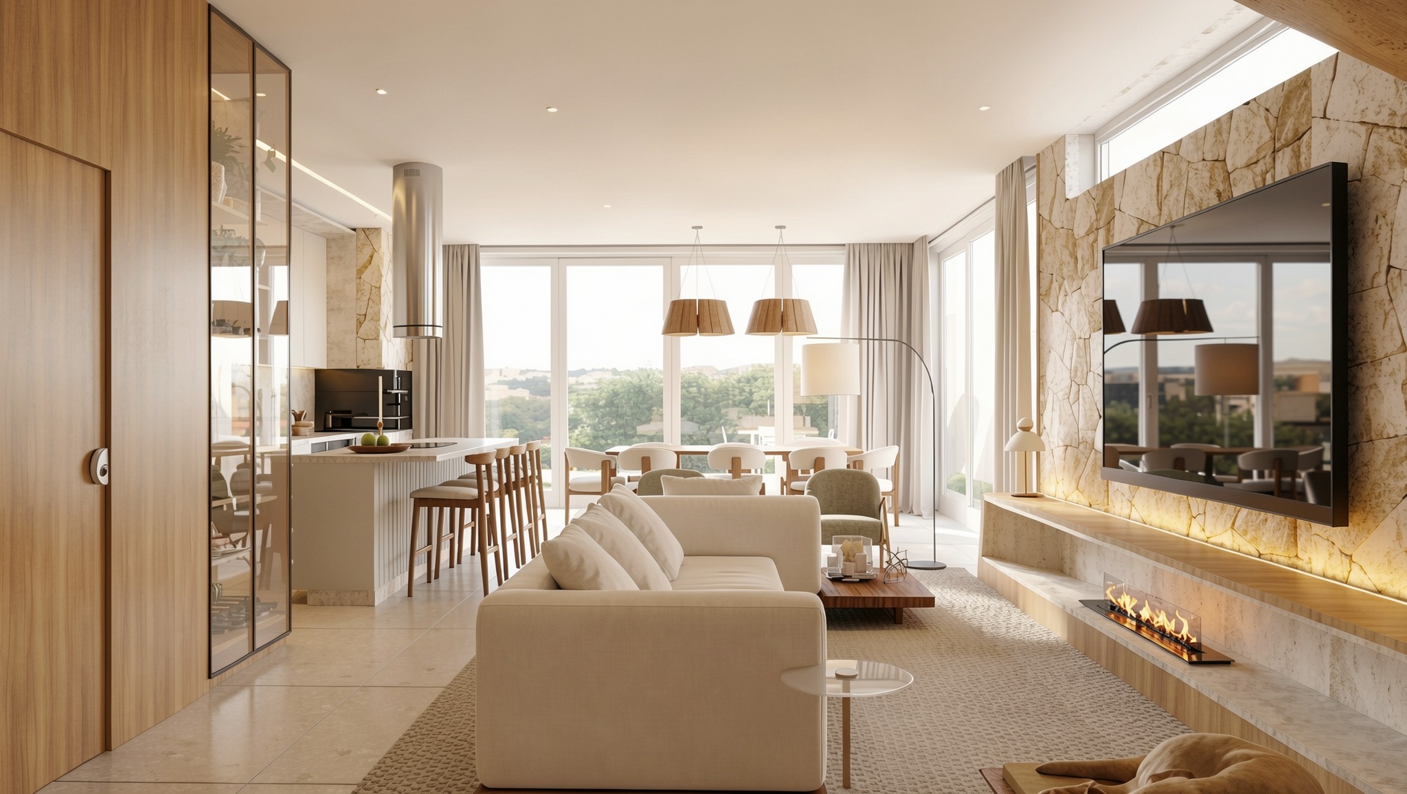 Casa TM | Reserva da Pedra, Pedra Branca
Quando nos procuram com o conceito de pedras naturais, madeira e muitas texturas, eu já sei que mais uma casa linda e calorosa vem por aí. Esses elementos nos conectam com algo muito profundo dentro da gente: a nossa essência como seres da natureza. Os sentimentos de pertencimento e aconchego acontecem naturalmente ✨💛