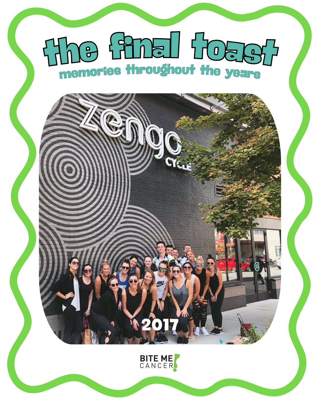 It's Memory Monday! This event was a group fundraiser put on by Zengo Cycle. Nikki brought together many friends and workout buddies to raise some money and bring awareness about teens battling cancer! So fun!