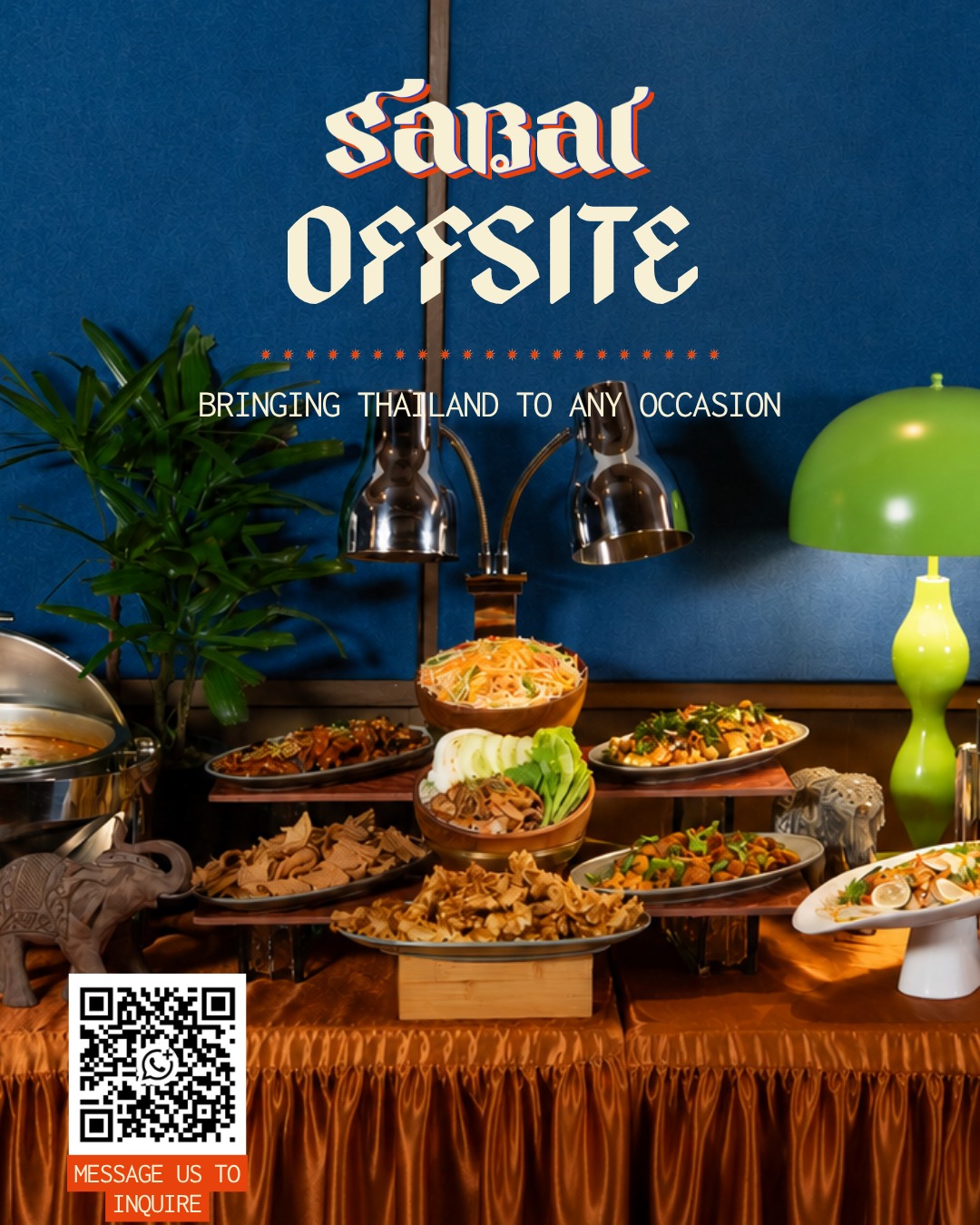 The Sabai experience, wherever you are. 🇹🇭
Big event? Small gathering? We'll bring the food, the flavors, and the hospitality. Wherever you're celebrating, Sabai Offsite catering services is ready to serve.
Make your celebrations Thai, make it Sabai.
#sabai #catering #eventscatering #eventsph