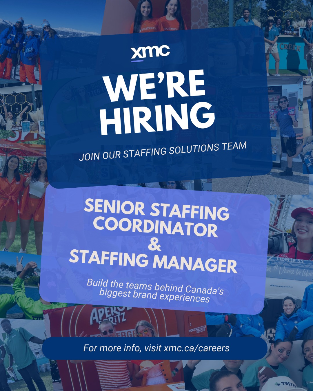We're Hiring!
At XMC, Experience is Everything – and exceptional experiences start with exceptional people.
We’re growing our Staffing Solutions team and are currently interviewing Sr. Staffing Coordinators and Staffing Managers
If you thrive in a fast-paced environment, love building high-performing teams, and are energized by recruitment, operations, and bringing memorable brand experiences to life, we'd love to hear from you.
Click the link in our bio to view the full job description and apply today.