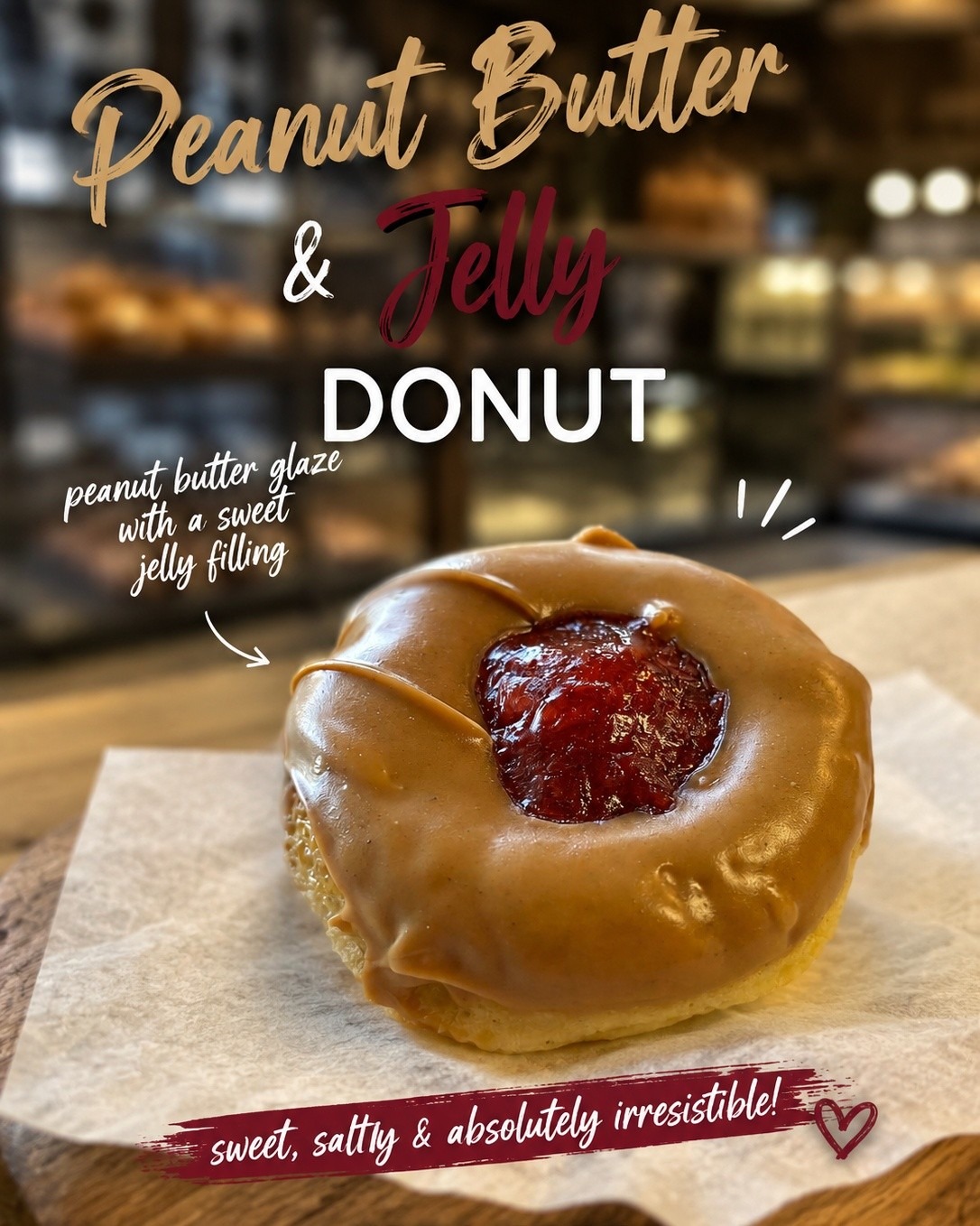 🥜🍓 A Childhood Favorite... All Grown Up. 🍩
Remember when a PB&J could fix just about anything?
We've taken that classic lunchbox favorite and given it the bakery treatment!
Our PB&J Donut is topped with a creamy peanut butter glaze and finished with a sweet, fruity jelly topping for the perfect combination of salty, sweet, and nostalgic.
It's everything you loved as a kid... only bigger, better, and covered in glaze. 😉
One bite and you'll be wondering why peanut butter and jelly ever settled for bread.
Stop by and grab one while they're fresh... your inner child will thank you!
#SenzaGlutenFree #PBJDonut #GlutenFreeBakery #LasVegasBakery #DonutLove #ChildhoodFavorites #FreshBaked #SweetTreats #GlutenFreeDonuts #BakerySpecial