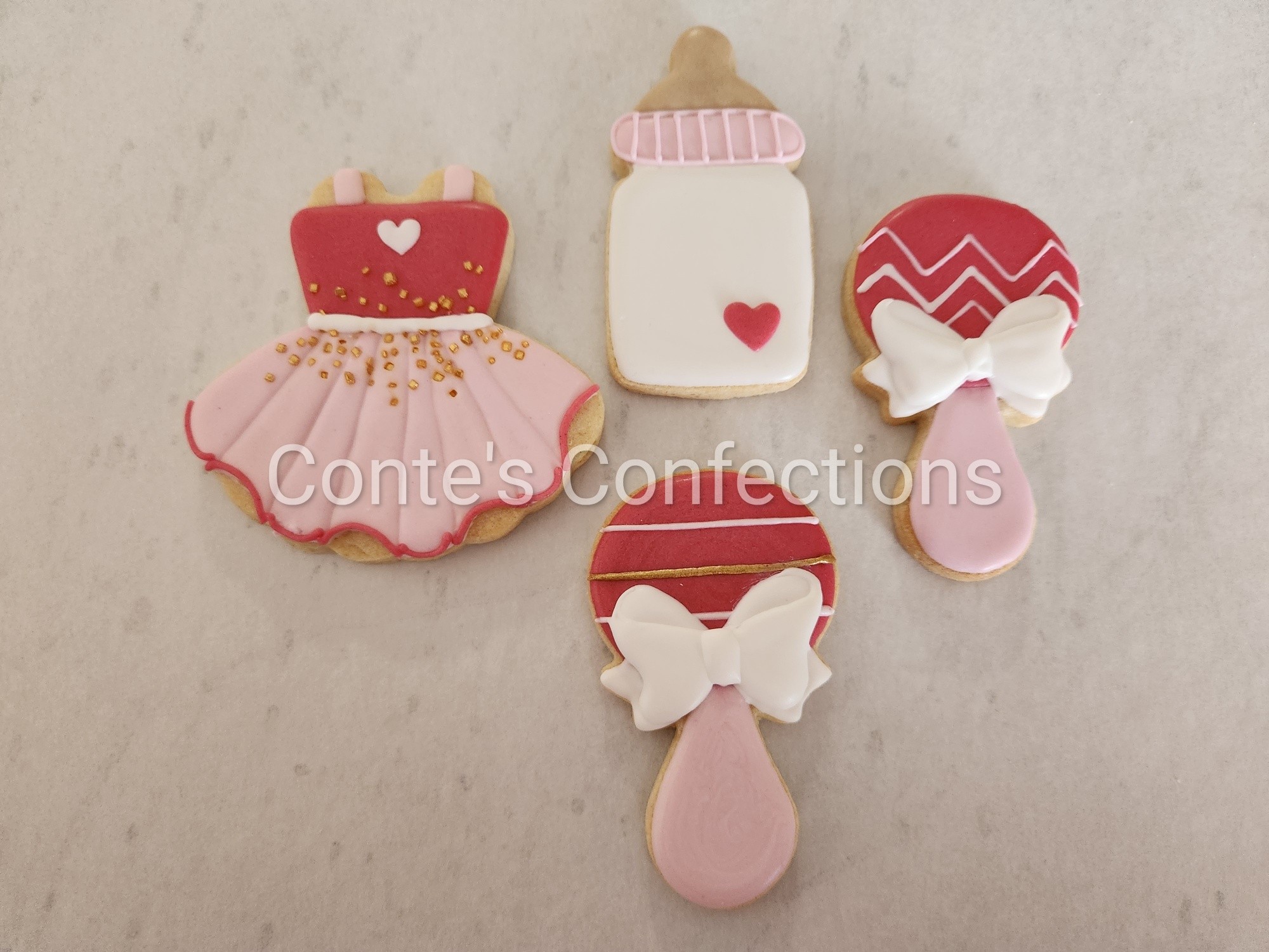 Baby shower sugar cookies.