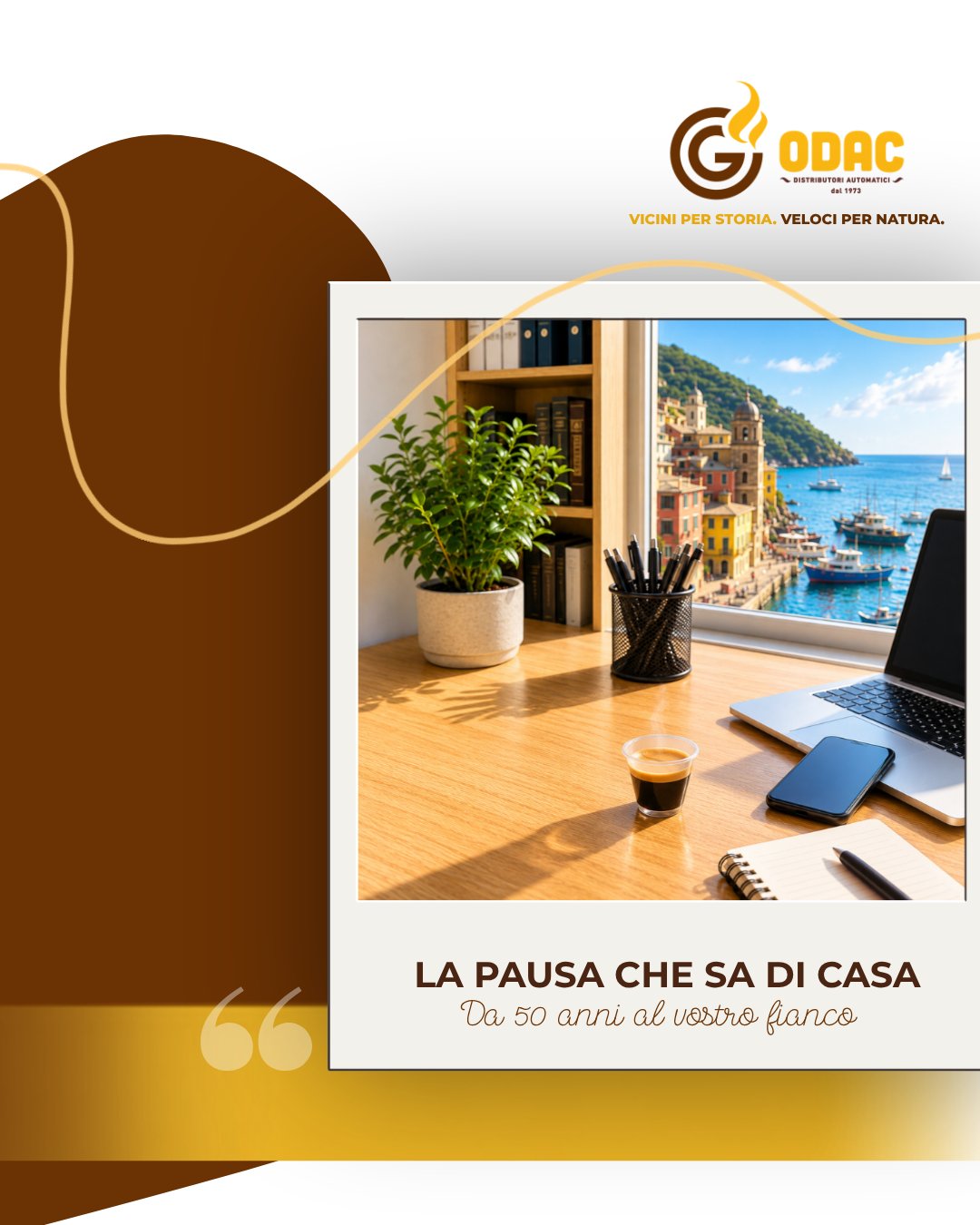 ☕ Sono alla scrivania.
Fuori dalla finestra, il mare.
Sorseggio il caffè del distributore, chiudo gli occhi un istante e immagino di essere giù, tra i caruggi.
La salsedine nell'aria, il profumo di focaccia calda, le voci del porto.
Poi il telefono squilla, e si torna al lavoro. Ma quei cinque minuti restano tutti miei.
Belin, è piccola ma è vera, la pausa caffè ligure. Da 50 anni ne facciamo parte anche noi.
E voi, dove vi porta la vostra pausa? Diteci la vostra nei commenti👇
Odac Srl – Vicini per storia. Veloci per natura.
#OdacSrl #Vending #Liguria #BassoPiemonte #PausaCaffè