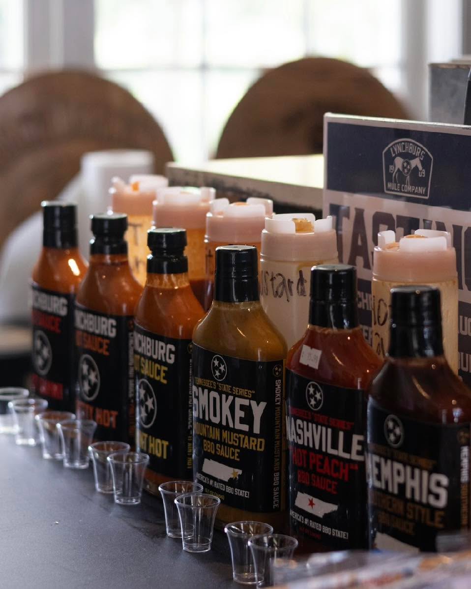 If you stop by the Whiskey Trailhead while you are in town, make sure you try their phenomenal sauces!
All made locally with great ingredients, you’ll want to take all 6 back home with you🤤
#VisitLynchburgTN #whiskeytrail #jackdaniels #tnvacation #jackdanielswhiskey #visitlynchburg #Tennessee #LynchburgTn