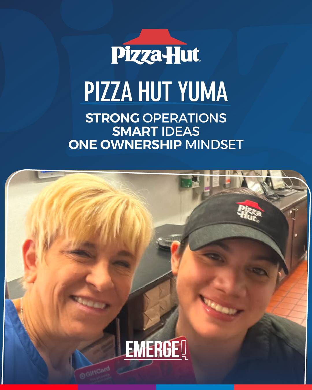 Great operations happen when leaders stay curious, embrace new ideas, and never stop looking for ways to improve.
The Pizza Hut Yuma team demonstrated exactly that by combining operational excellence with creative thinking, even using AI to help generate new tools for growing their business in San Luis.
That's the kind of ownership that drives lasting success.
See how we're empowering leaders to think bigger at emergeinc.net.
#EmergeInc #PizzaHut #TeamEmerge #LeadershipGrowth #BetterEveryDay #InnovationInAction #RestaurantLife #BehindTheBrand #CreativeThinking #TeamCulture #GrowingTogether #LeadersWhoInspire