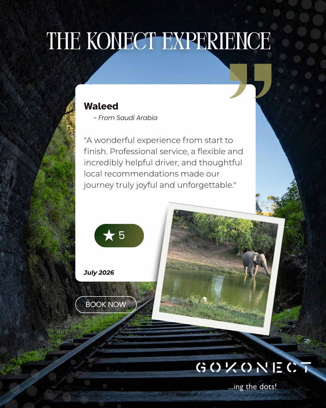 ✨ The best journeys are measured by the memories you take home.
Nothing makes us happier than knowing we've helped create an unforgettable Sri Lankan adventure.
Thank you, Waleed, for trusting GoKonect and for your kind words about our team. From thoughtful local recommendations to friendly, professional service, we're proud to make every journey smooth, memorable, and truly joyful.
Here's to many more unforgettable adventures across Sri Lanka! 🌿🚗
📍 Private Tours | Airport Transfers | Chauffeur Services
Travel Sri Lanka. Experience the GoKonect difference.
#TheKonectExperience #TravelSriLanka #CustomerReview #VisitSriLanka #PrivateTours