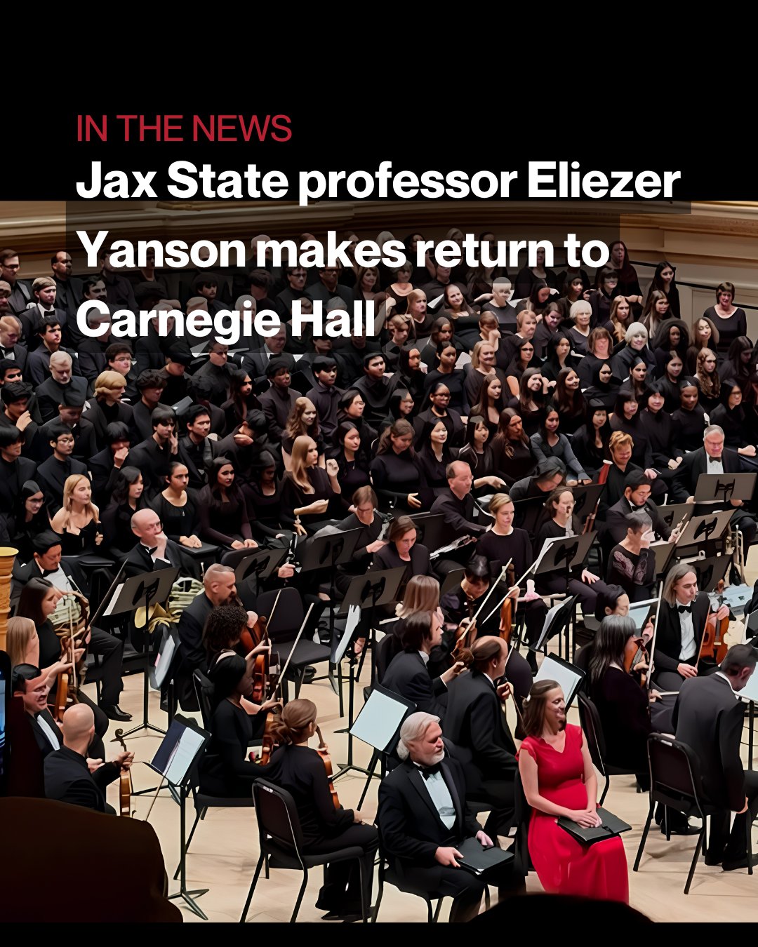 📰 Press Highlight
Congratulations to the Jacksonville State University Choirs on their feature in The Bama Buzz following their unforgettable Carnegie Hall performance with the New England Symphonic Ensemble under the direction of Dr. Eliezer Yanson.
📖 Visit the link in our bio to read more!
A special thank you to The Bama Buzz for highlighting this remarkable experience! 🎶✨